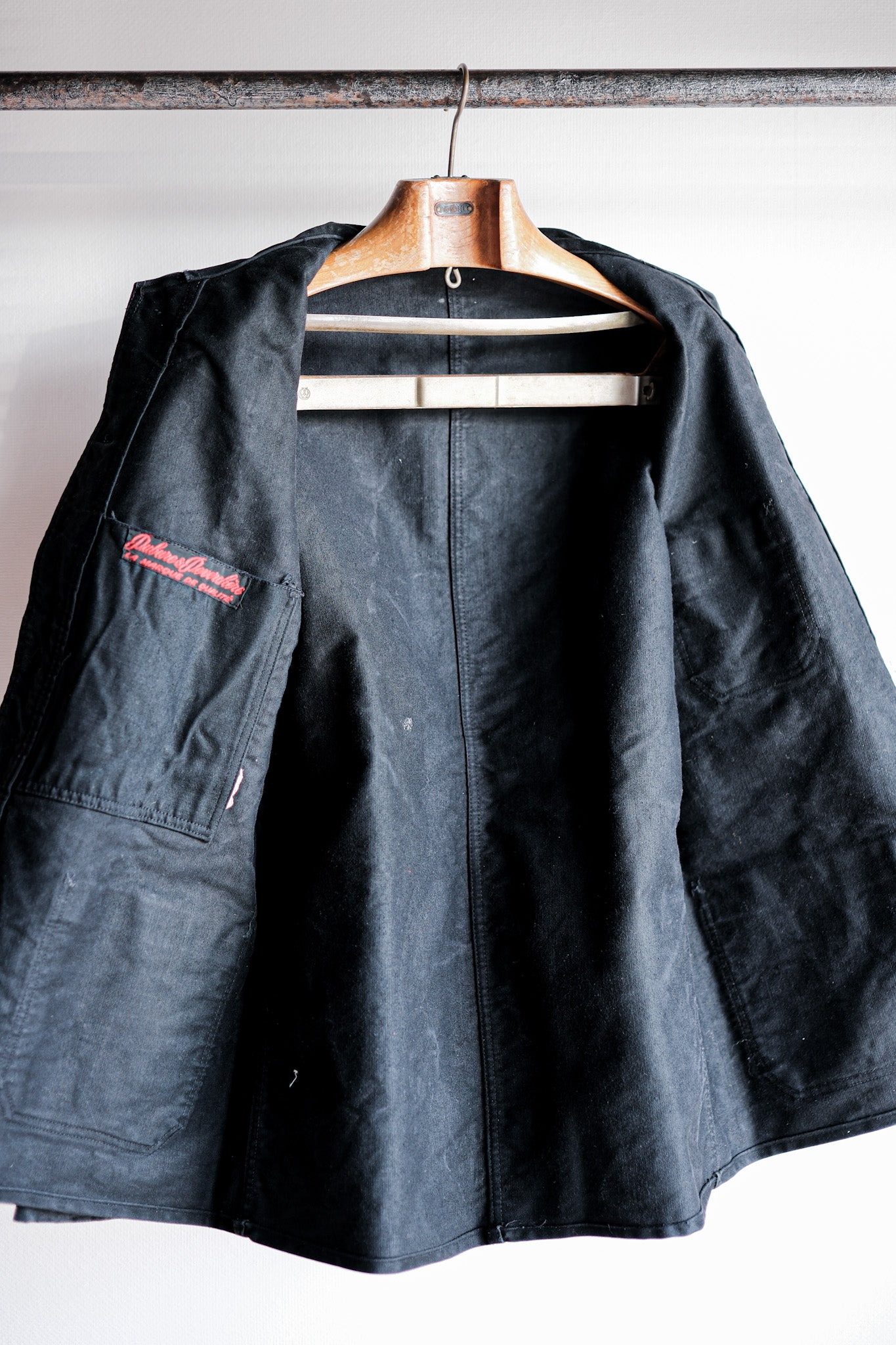 【~50's】French Vintage Black Moleskin Work Jacket
