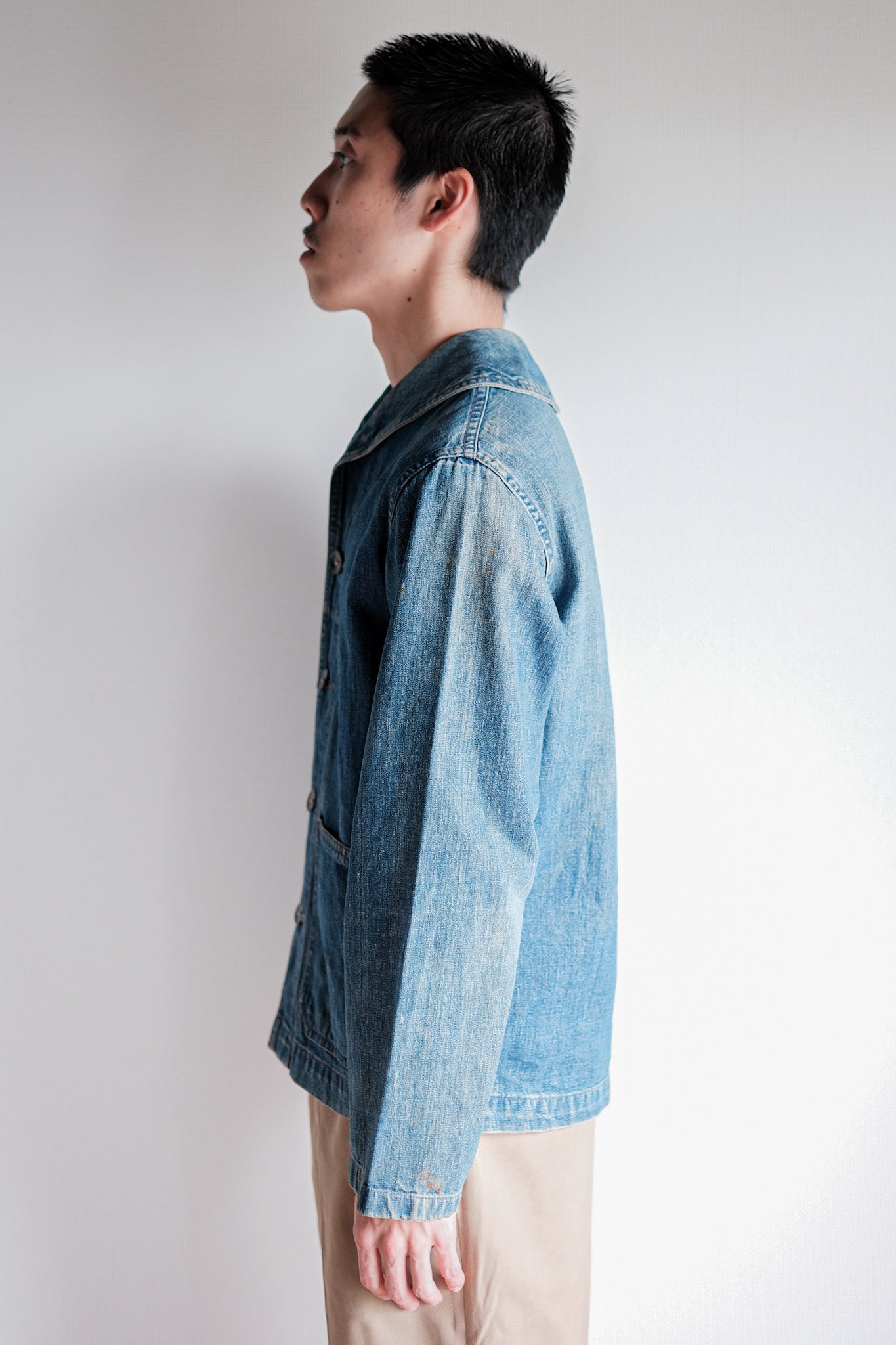 ［~40’s］WWⅡ U.S.NAVY Shawl Collar Denim Coverall