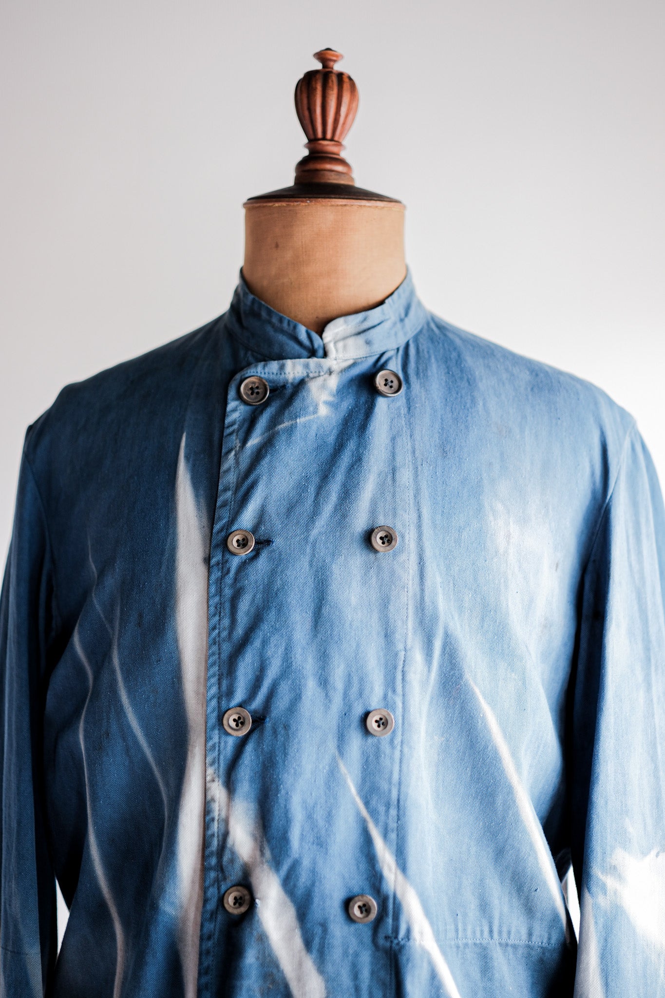 Veste de travail à double poitrine en coton indigo "Karim Hadjab" "4 Seasons"