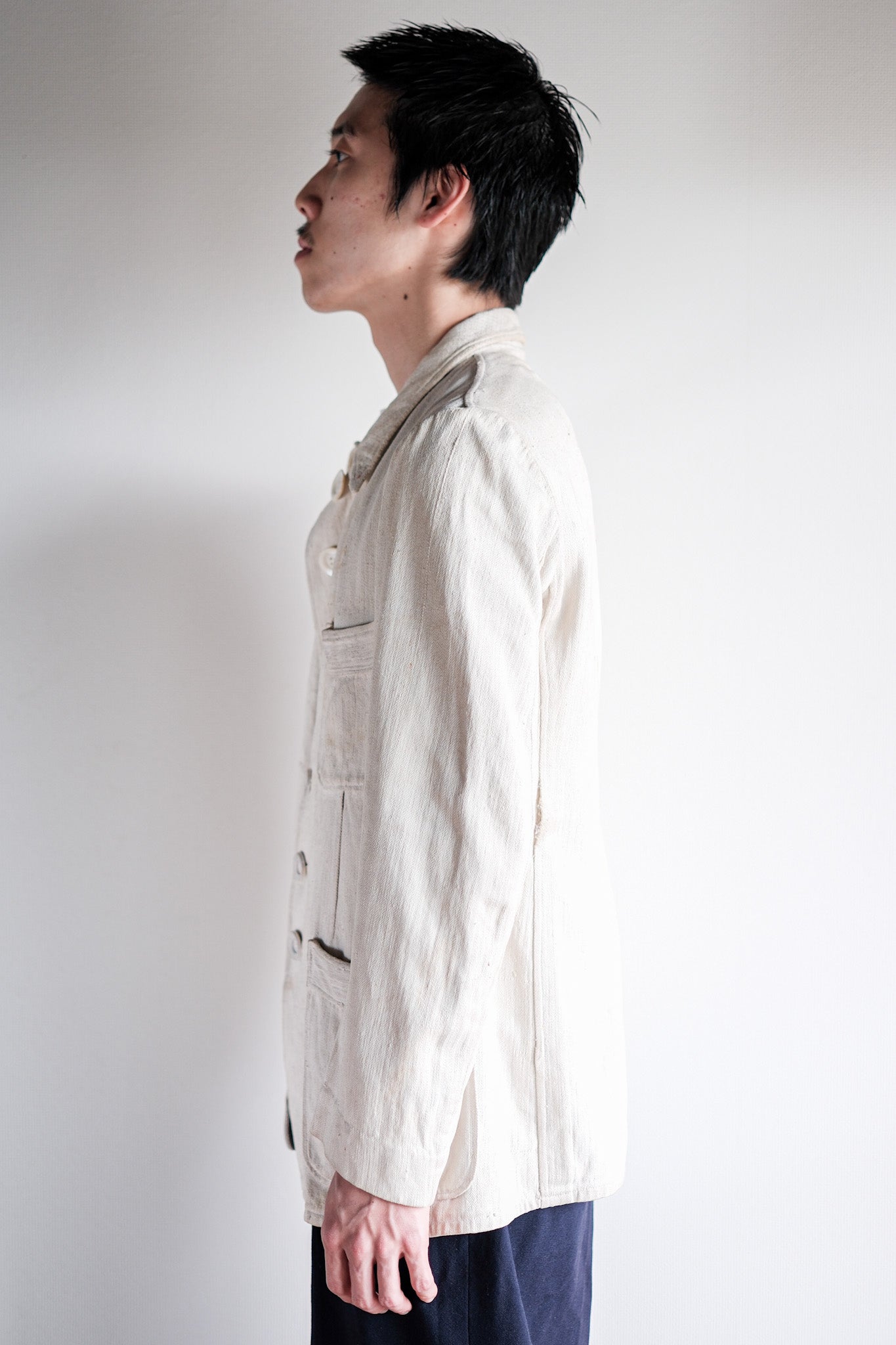 ［~30's］German Army Drillich HBT Linen Jacket "Unusual Pattern"
