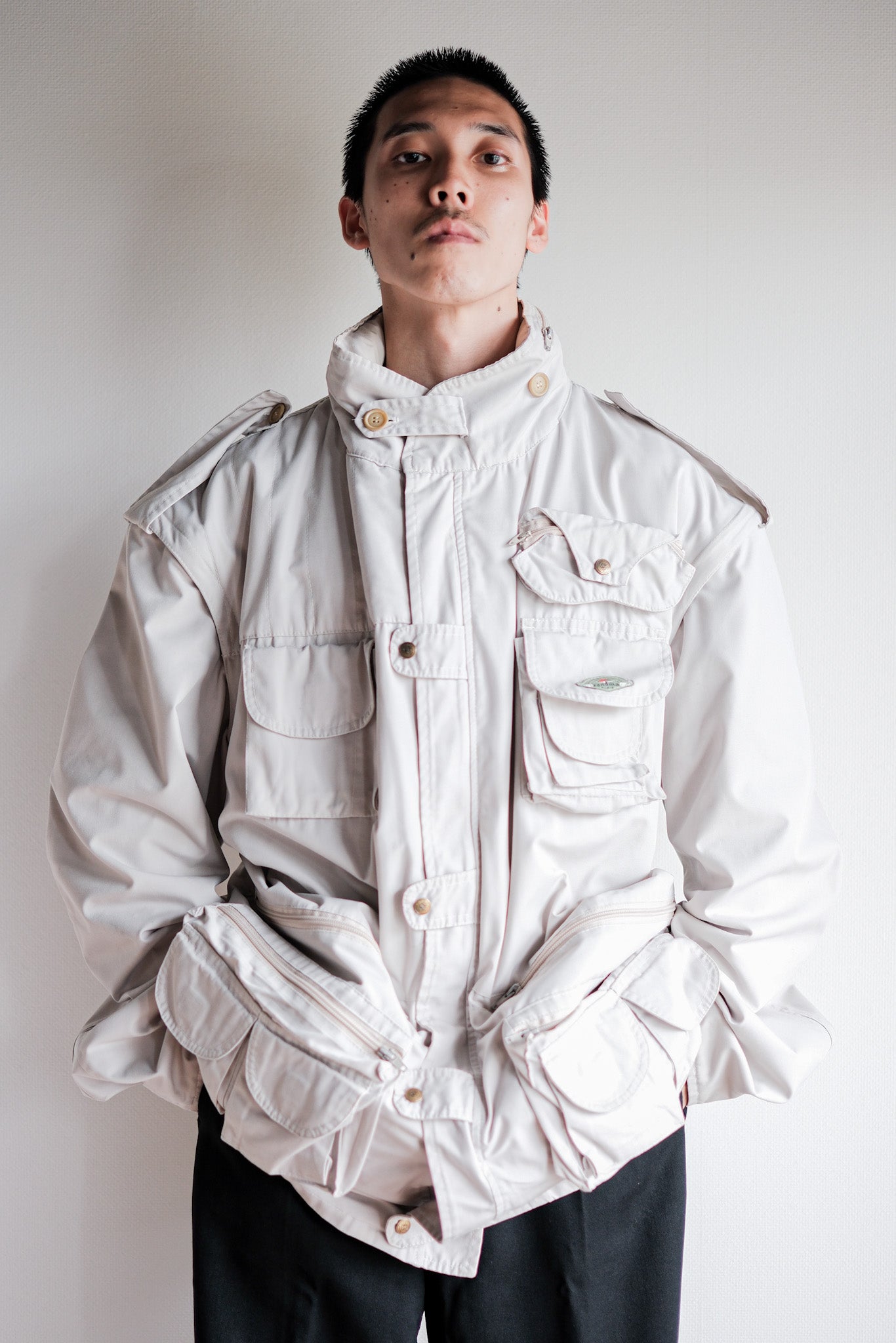 ［~90's］Old Renoma Paris Detachable Sleeve Multi Pocket Jacket With Liner