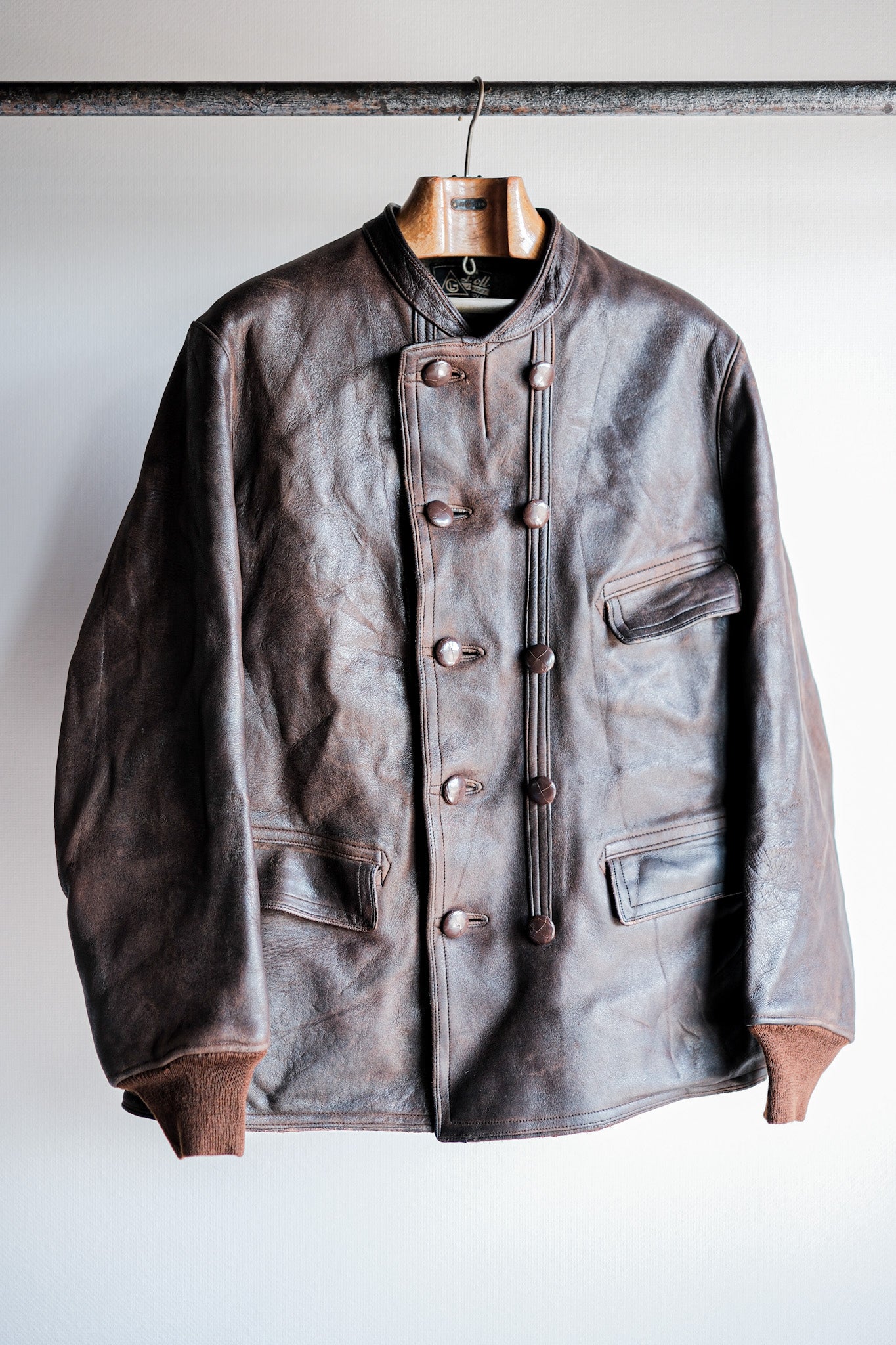 ［~40's］Swedish Vintage Double Breasted Leather Jacket