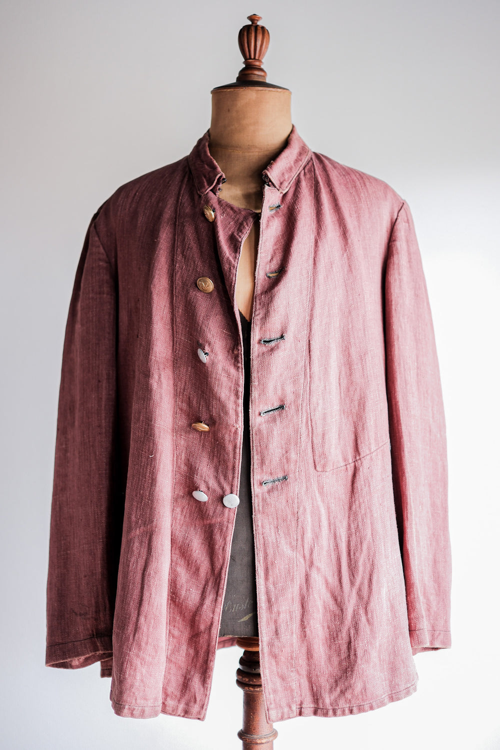 【~40's】German Army Drillich HBT Linen Jacket "Unusual Color"