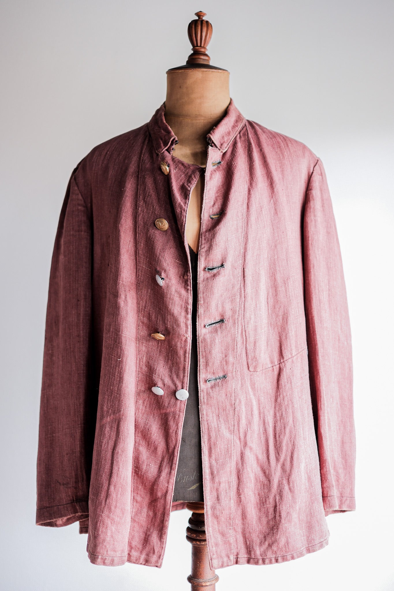【~40's】German Army Drillich HBT Linen Jacket "Unusual Color"