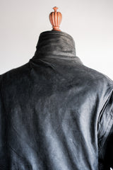 [~90's] Old Renoma Paris Black Leather Detachable Sleeve Multi Pocket Jacket Size.M