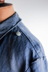 [~40's] เสื้อแจ็คเก็ตผ้าฝ้ายลาย Drillich Indigo ของกองทัพเรือเยอรมัน "Kriegsmarine"