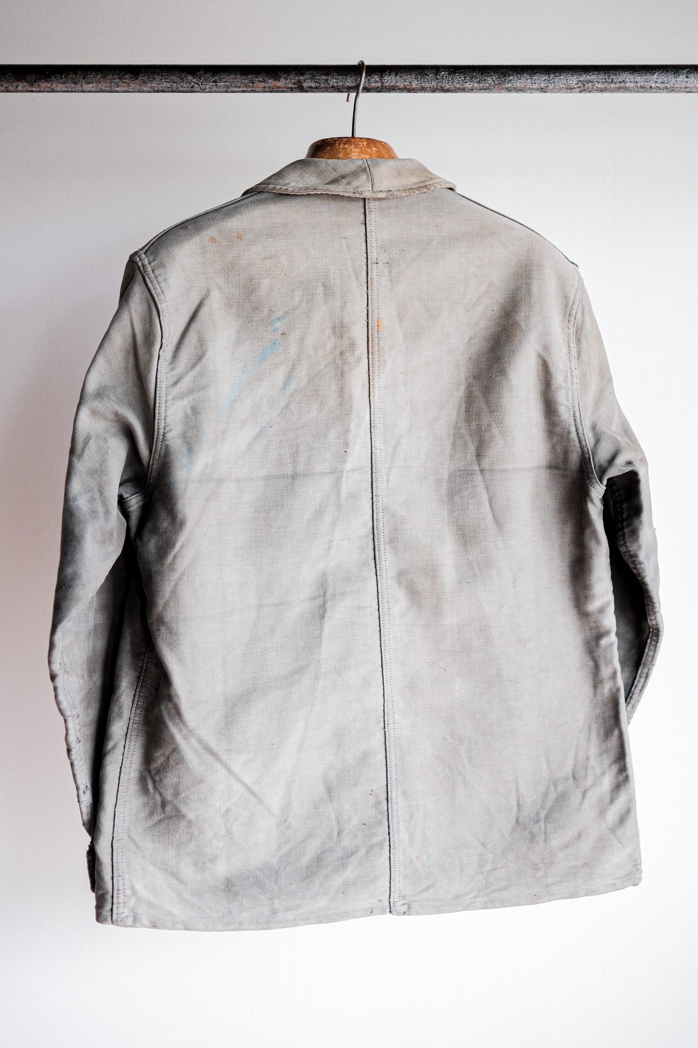 ［~40's］French Vintage Black Moleskin Work Jacket "Adolphe Lafont"