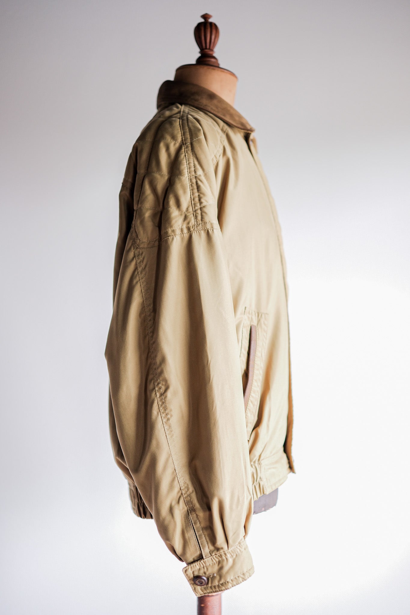 ［~80's］Old Yves Saint Laurent Nylon Quilting Blouson With Chin Strap "Pour Homme"