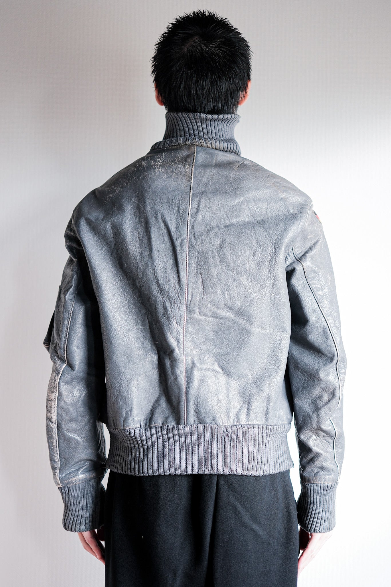 【~70’s】West German Air Force Pilot Leather Jacket Size.3