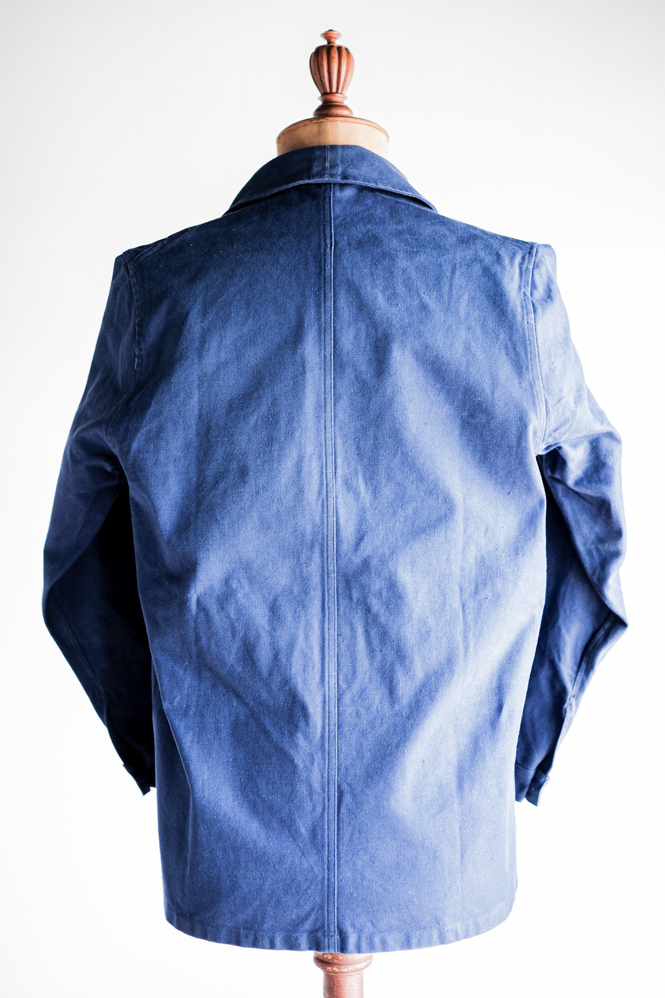 【~50's】French Army Blue Cotton Linen Twill Work Jacket