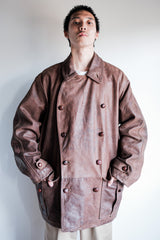 【~80's】Italian Vintage Double Breasted Leather Jacket Size.52