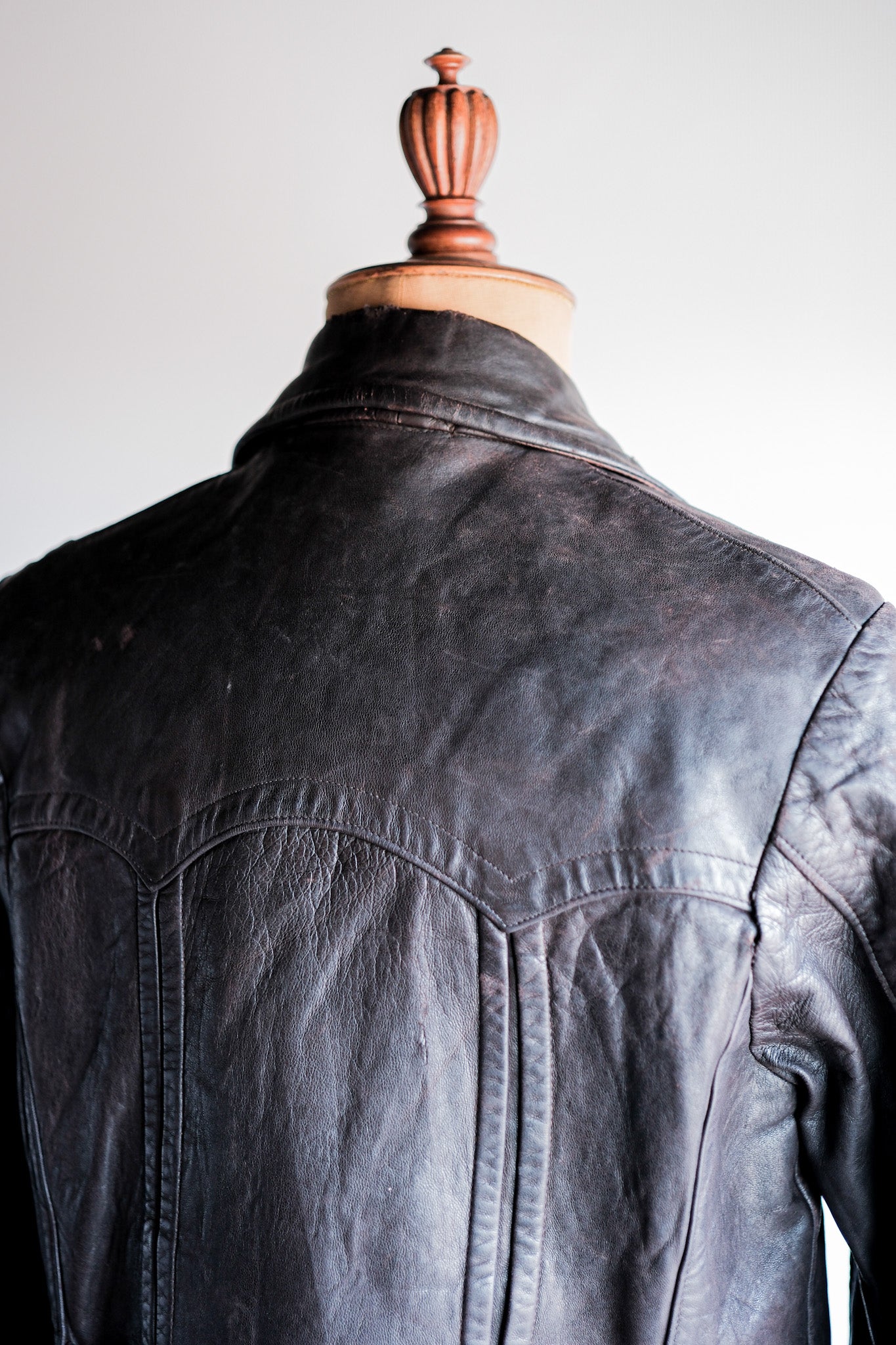 【~30's】German Vintage Double Breasted Motorcycle Leather Jacket