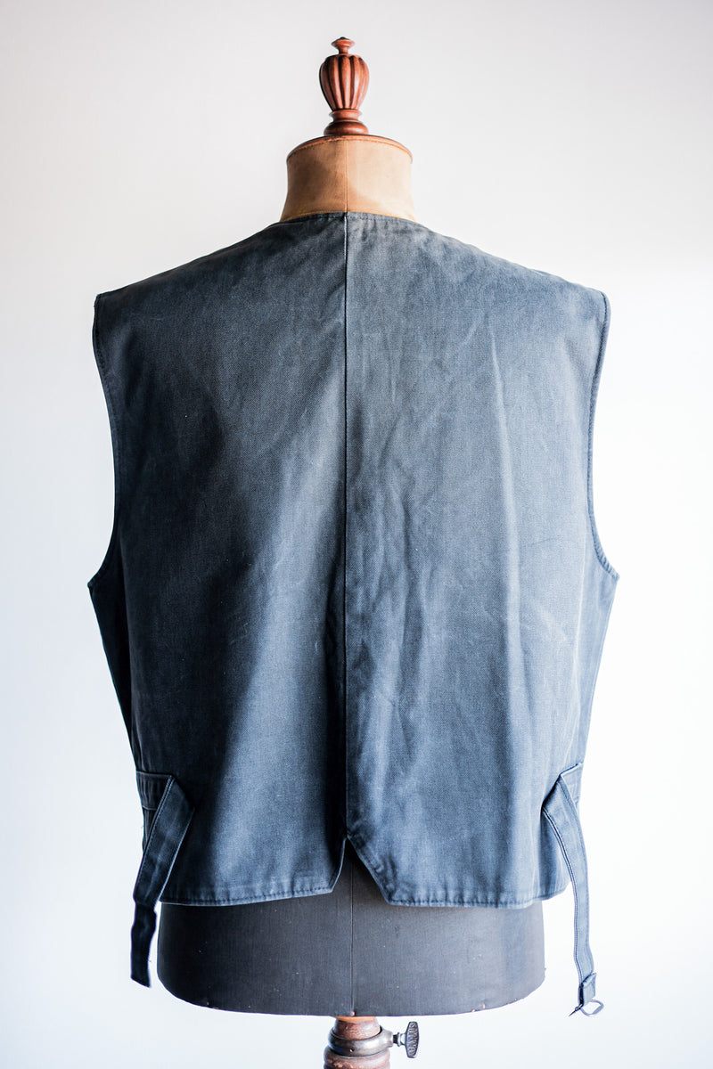 【~60's】French Vintage Gray Cotton Pique Work Gilet