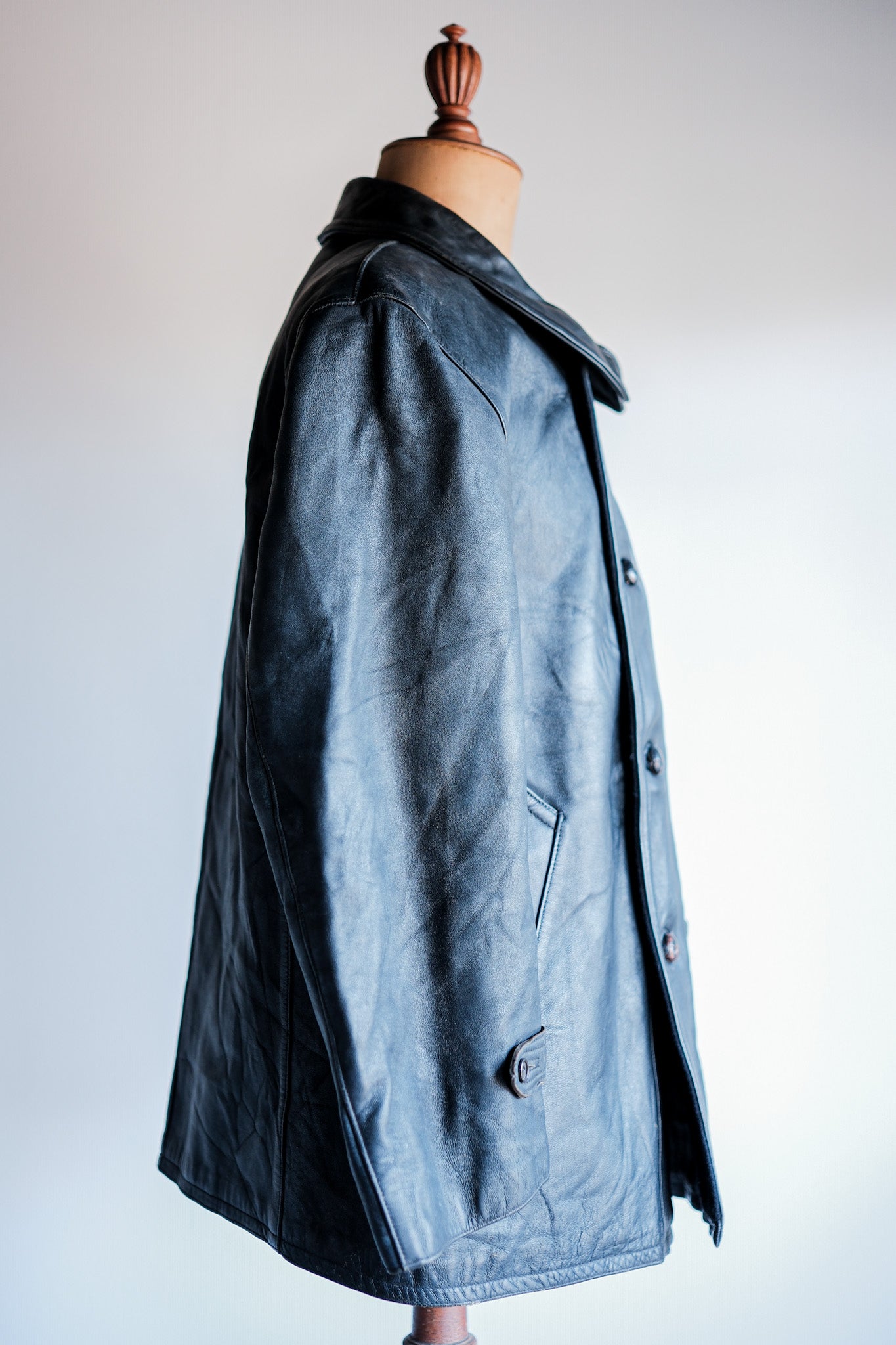 ［~60's］French Vintage Le Corbusier Leather Work Jacket Size.56