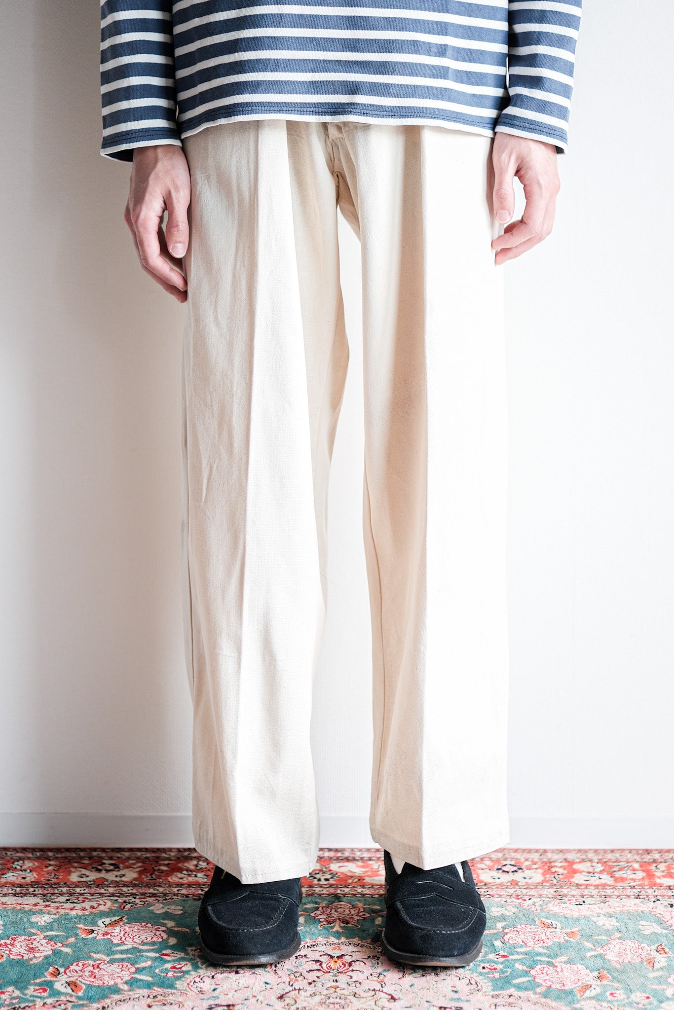 ［~20’s］French Army Cotton Linen Trousers “Dead Stock”