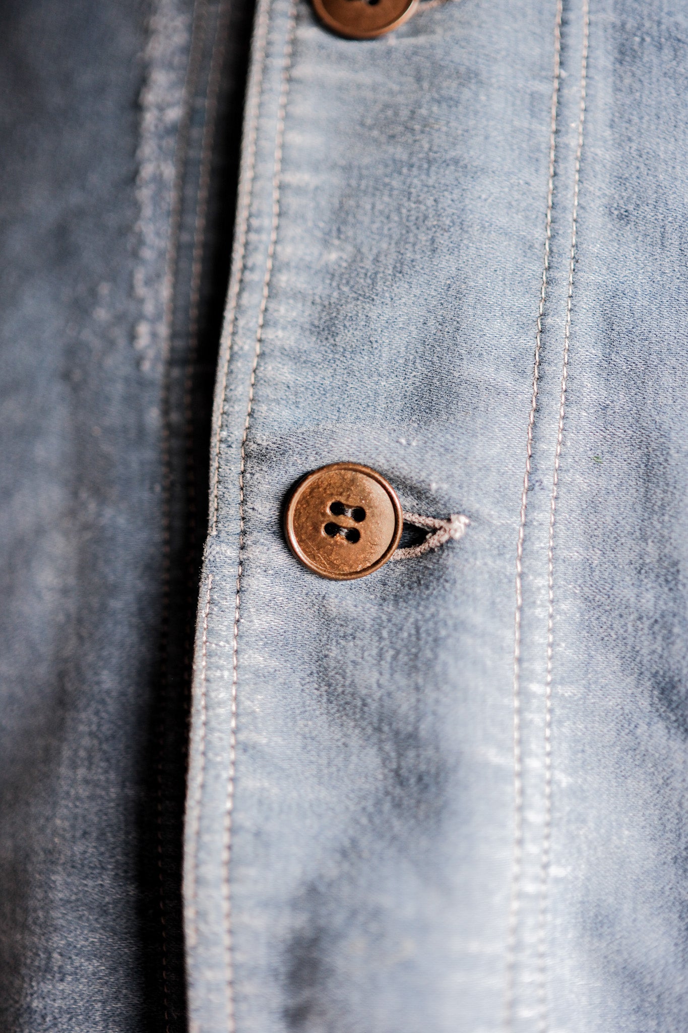 ［~40's］French Vintage Blue Moleskin Work Jacket "Le Mont St. Michel"
