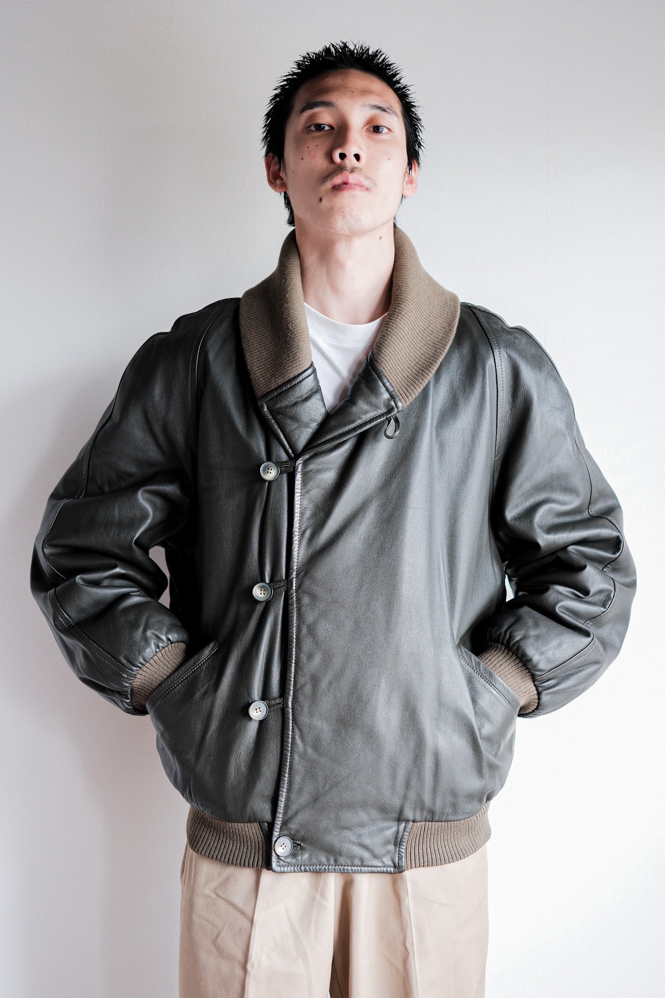 ［~80’s］Old Christian Dior Shawl Collar Leather Blouson Size.50