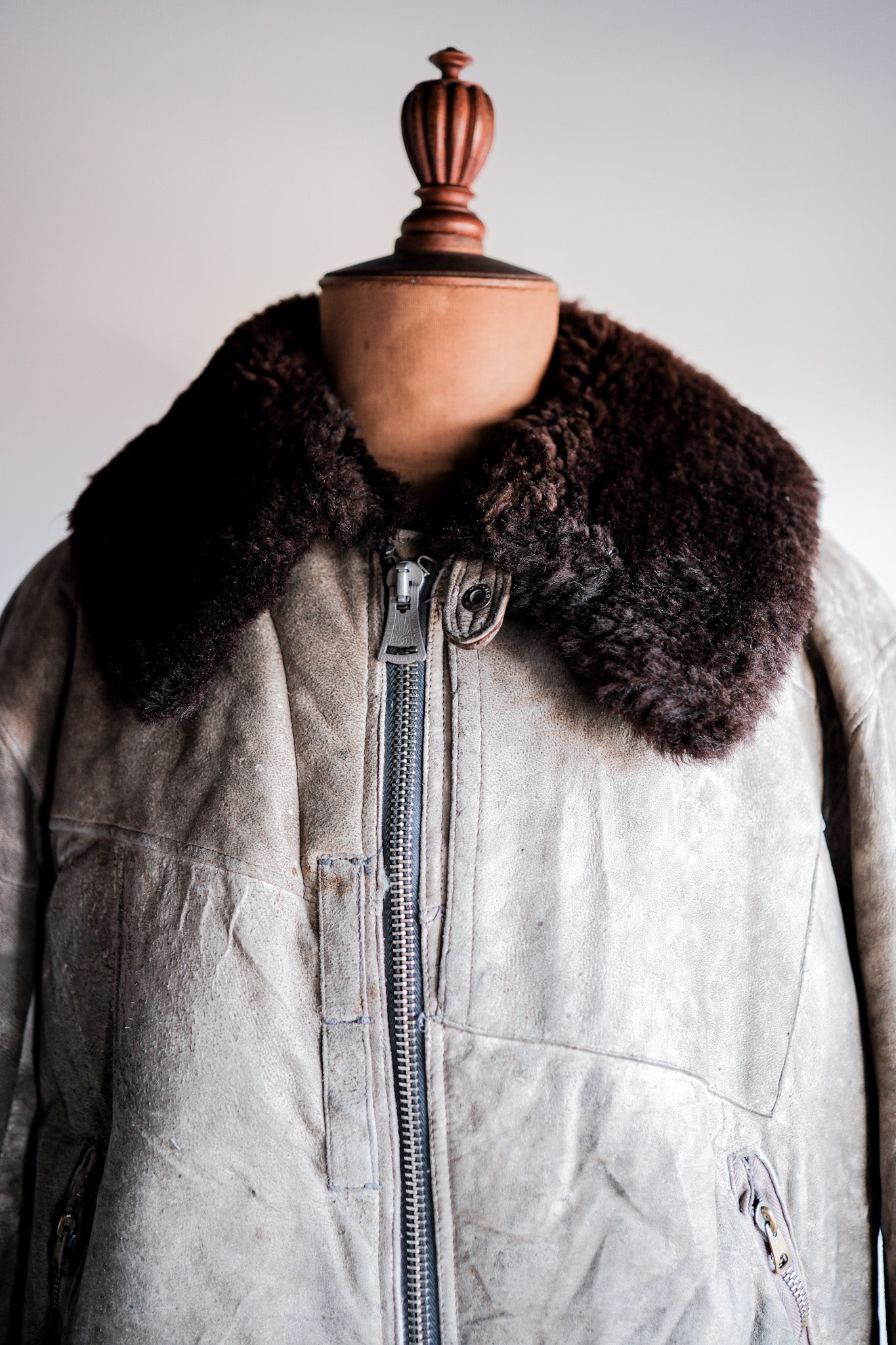 ［~40's］WWⅡ German Air Force Winter Sheepskin Flight Jacket "Luftwaffe" "Unusual Pocket"