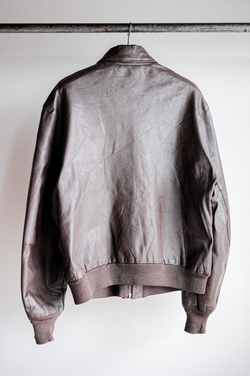 [~ 80's] Willis & Geiger A-2 Type Leather Jacket Size.44 "Made in US.A"
