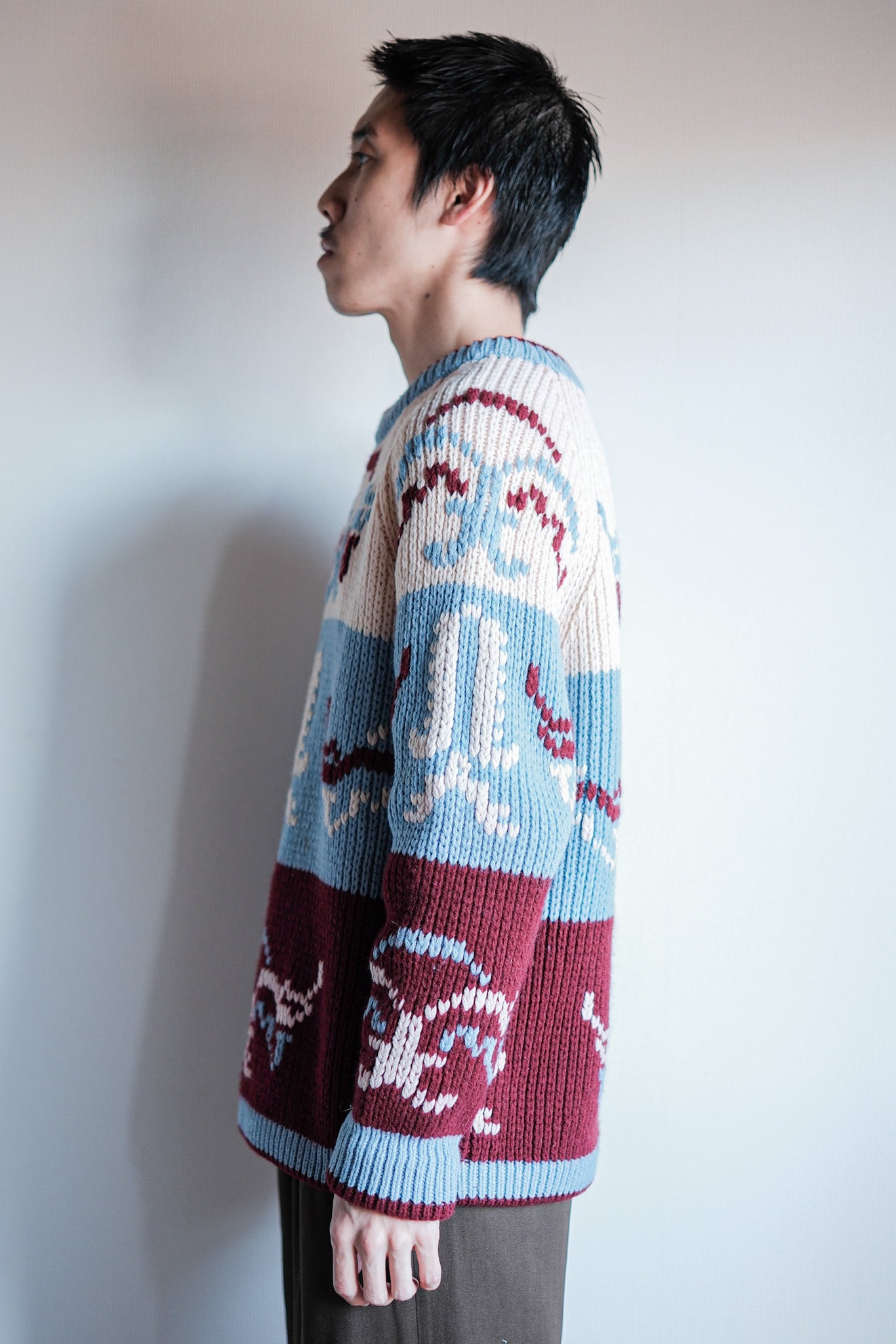 ［~60's］British Vintage Fisherman Crew Neck Wool Jumper "Handmade"