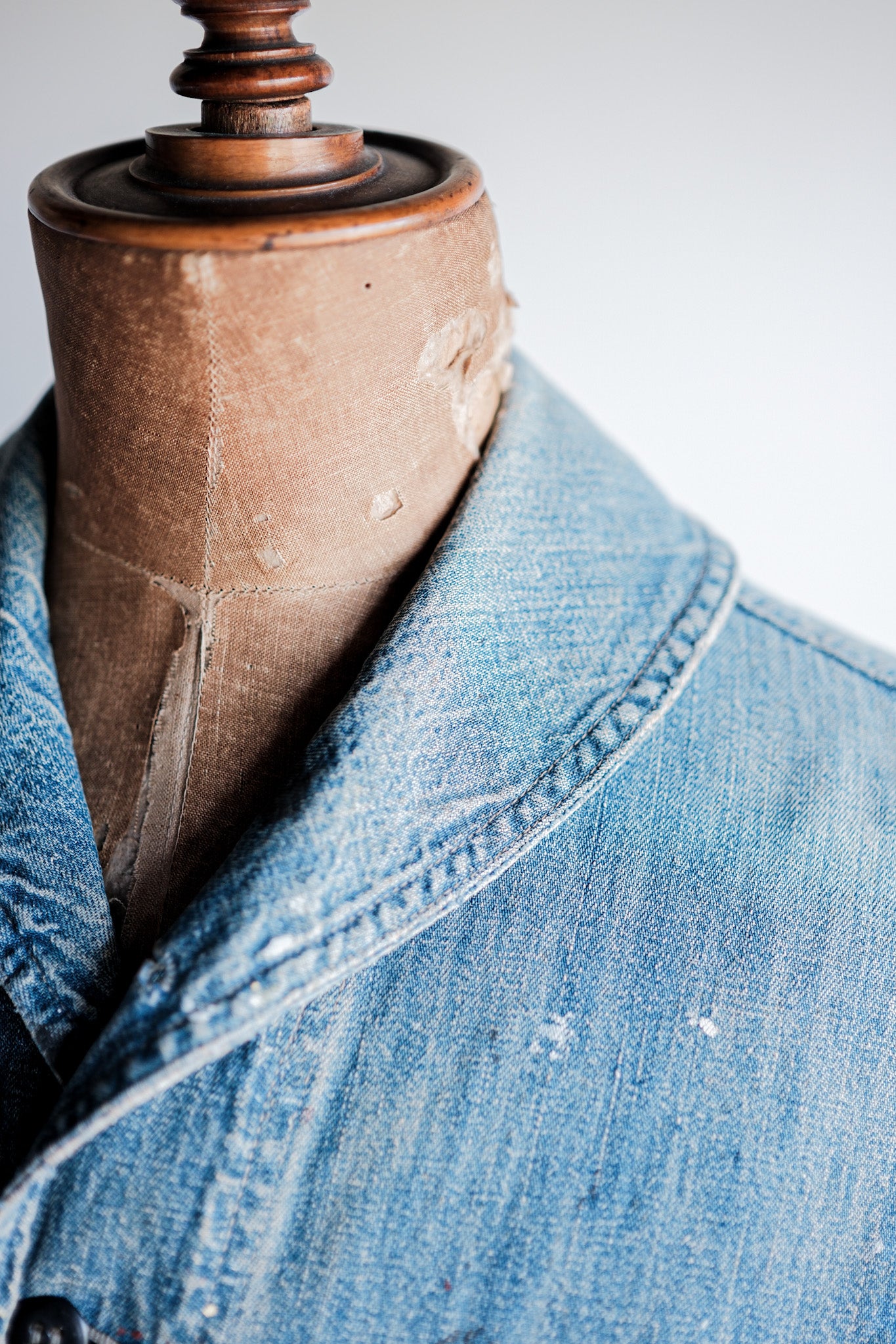 ［~40’s］U.S.NAVY Shawl Collar Denim Coverall “Crazy Paint”