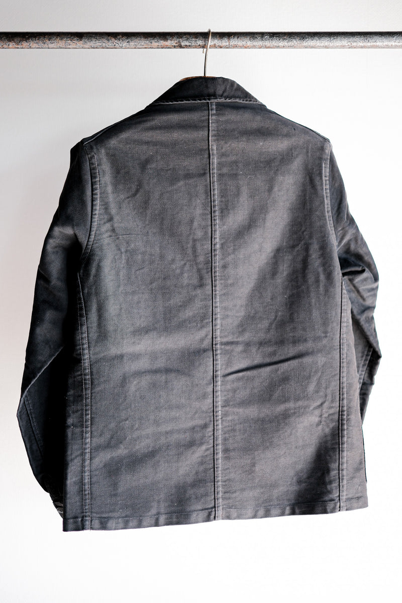 40's】French Vintage Black Moleskin Work Jacket 