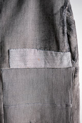 [~ 40's] French Vintage Grey Cotton Pique Work Ows "Patchwork"