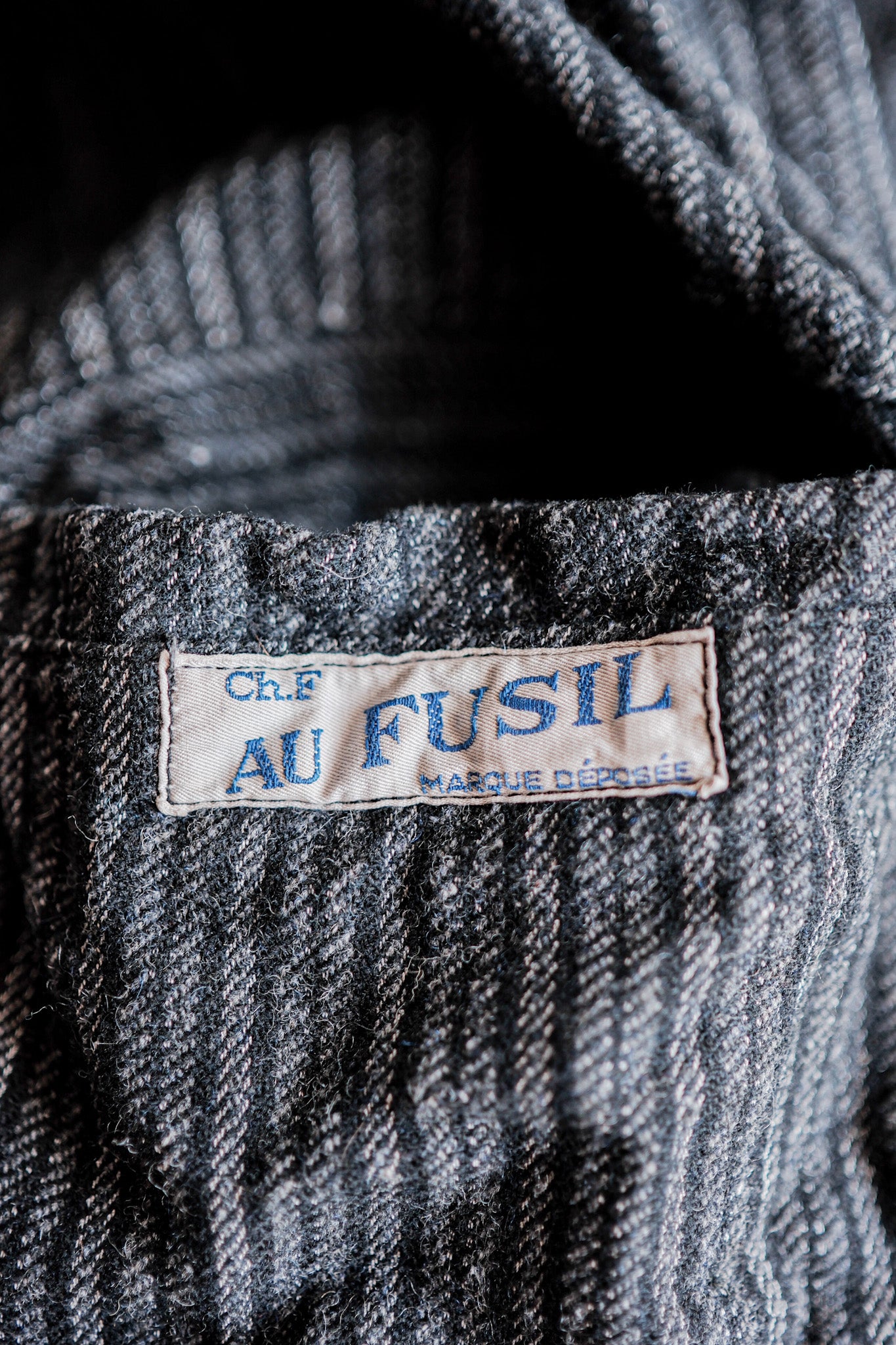 【~30's】French Vintage Dark Brown Corduroy Hunting Jacket "AU FUSIL"