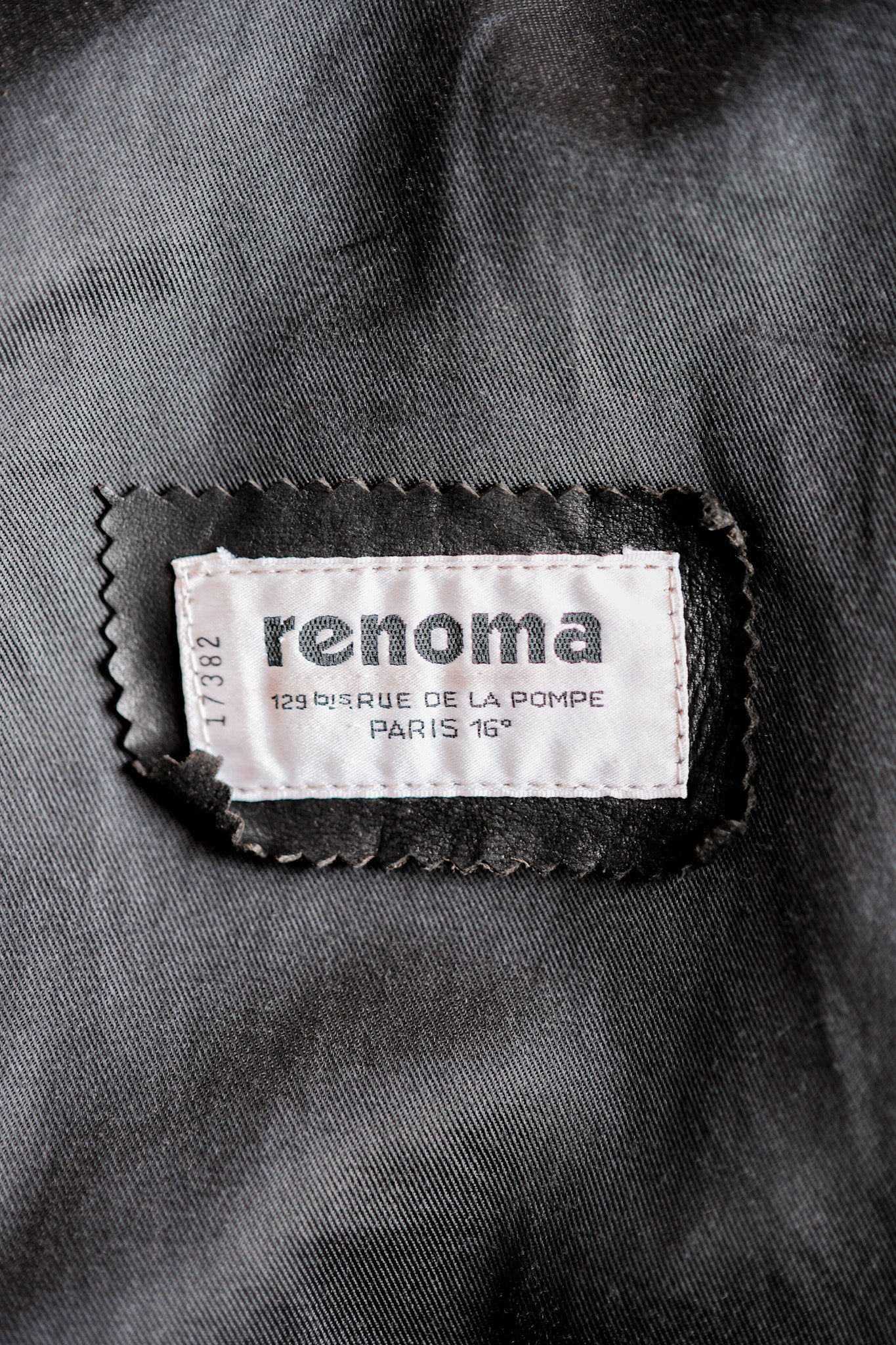 ［~90's］Old Renoma Paris Black Leather Detachable Sleeve Multi Pocket Jacket Size.M