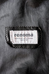 [~90's] Old Renoma Paris Black Leather Detachable Sleeve Multi Pocket Jacket Size.M