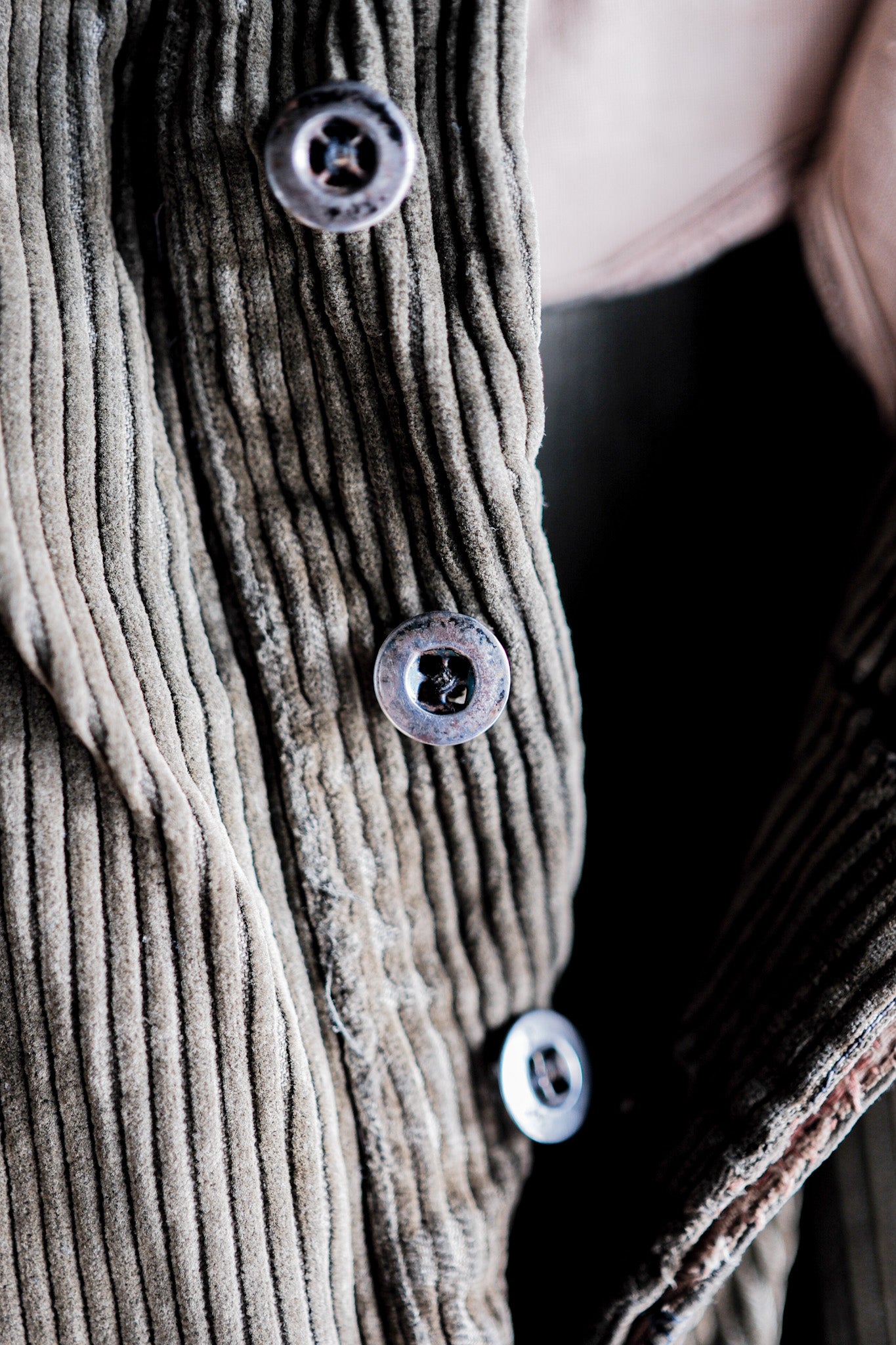 ［~40's］French Vintage Brown Corduroy Work Pants "Boro"