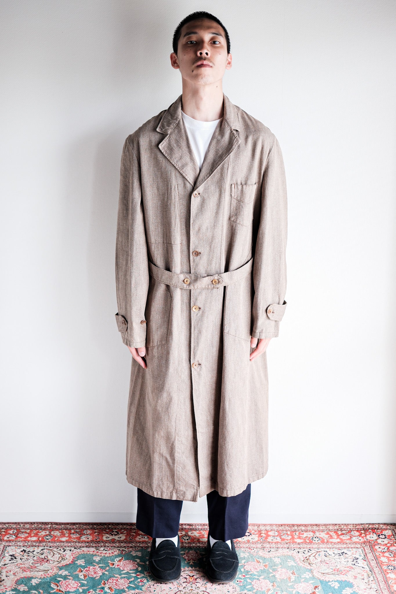 【~40's】French Vintage Brown Chambray Atelier Coat “Dead Stock”