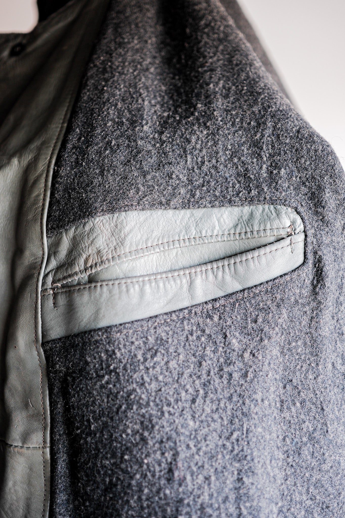 ［~40's］WWⅡ German Navy U-Boat Crew Gray Leather Jacket "Kriegsmarine"
