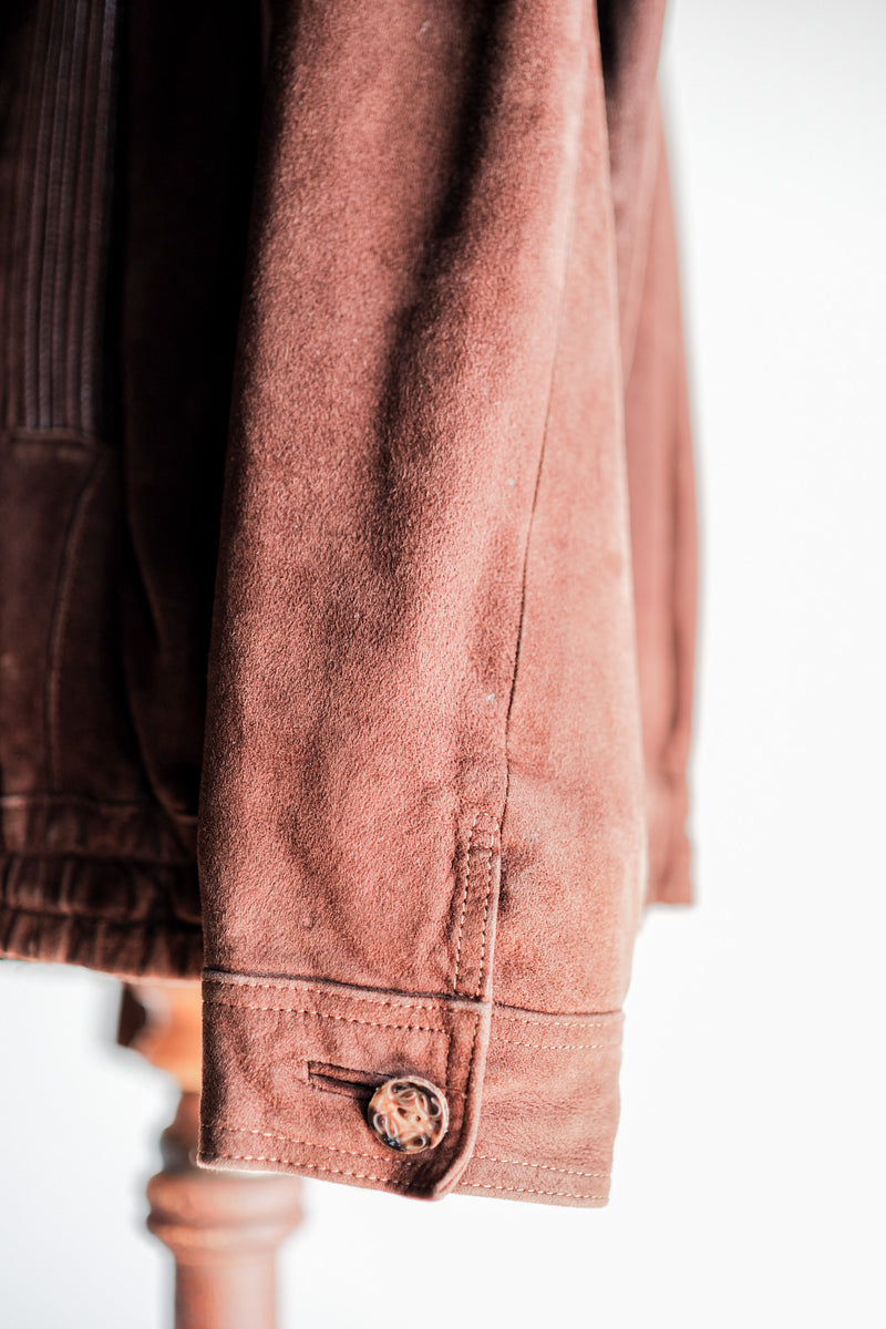 [~ 80's] แจ็คเก็ตหนังหนังนิ่มสีน้ำตาล Old Loewe