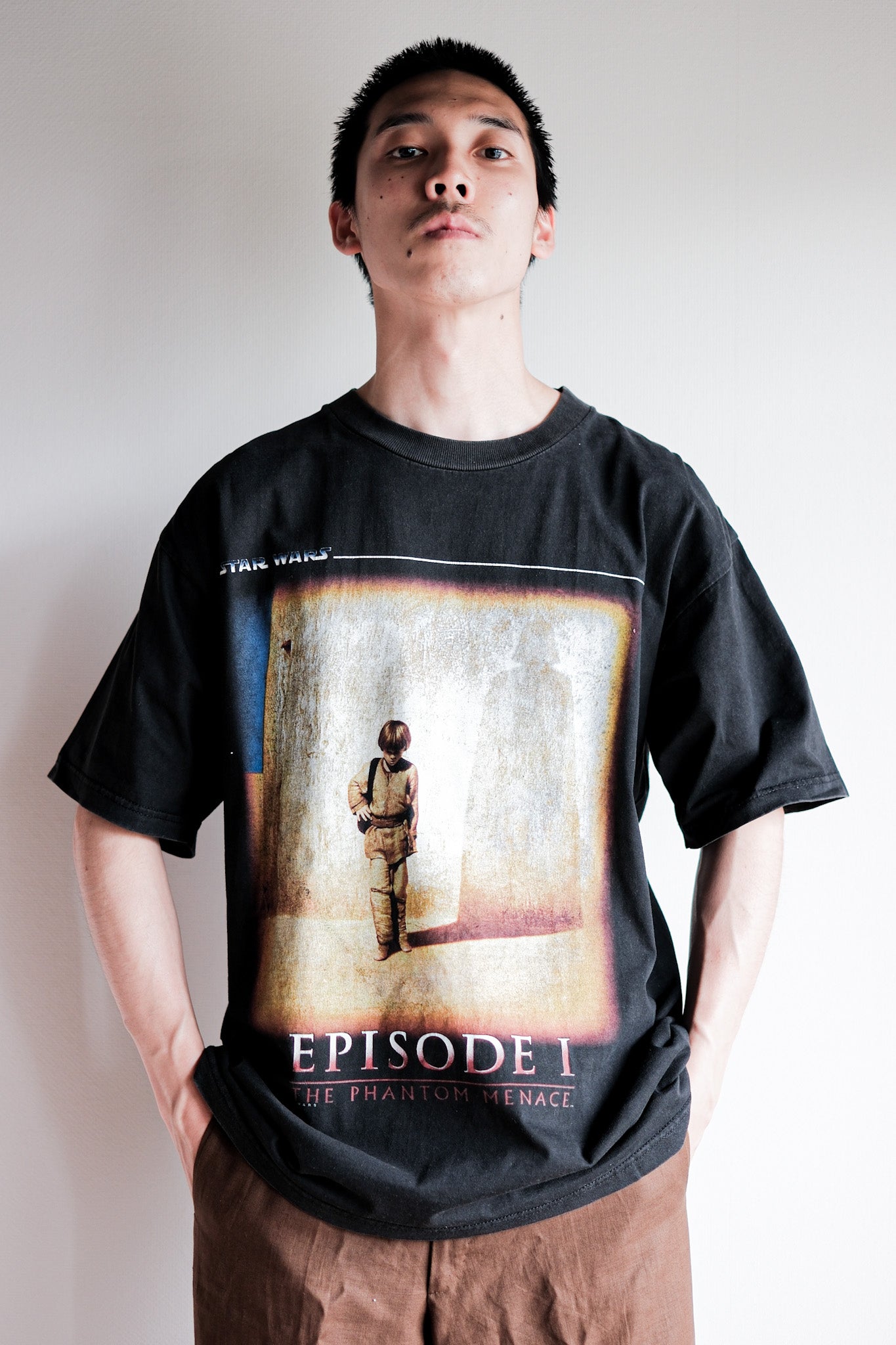 [~ 90 년대] 빈티지 부트 레그 영화 프린트 티셔츠 "스타 워즈 에피소드 I"