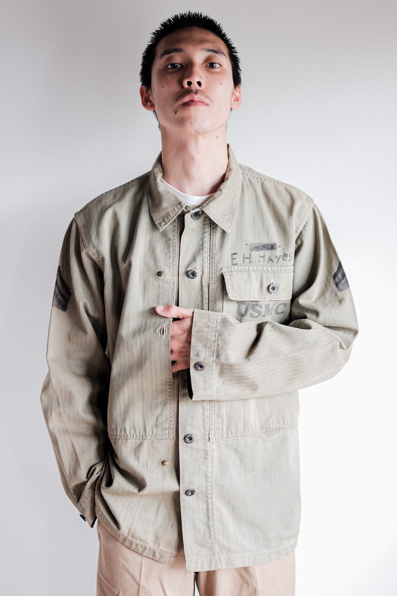 40's] WWⅡ U.S.M.C P-44 HBT Utility Jacket 