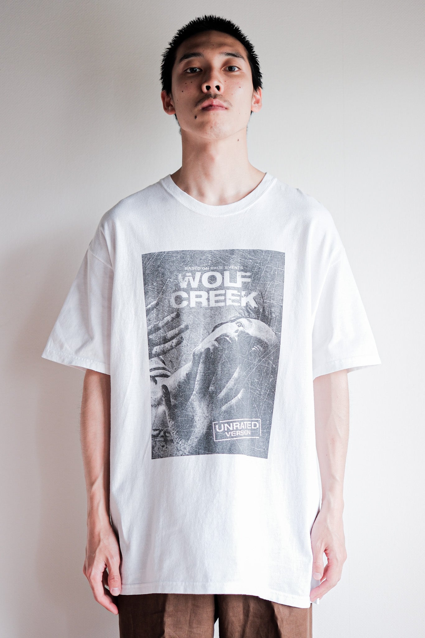 [~ 00's] เสื้อยืดพิมพ์หนังวินเทจขนาดเสื้อยืด "Wolf Creek"