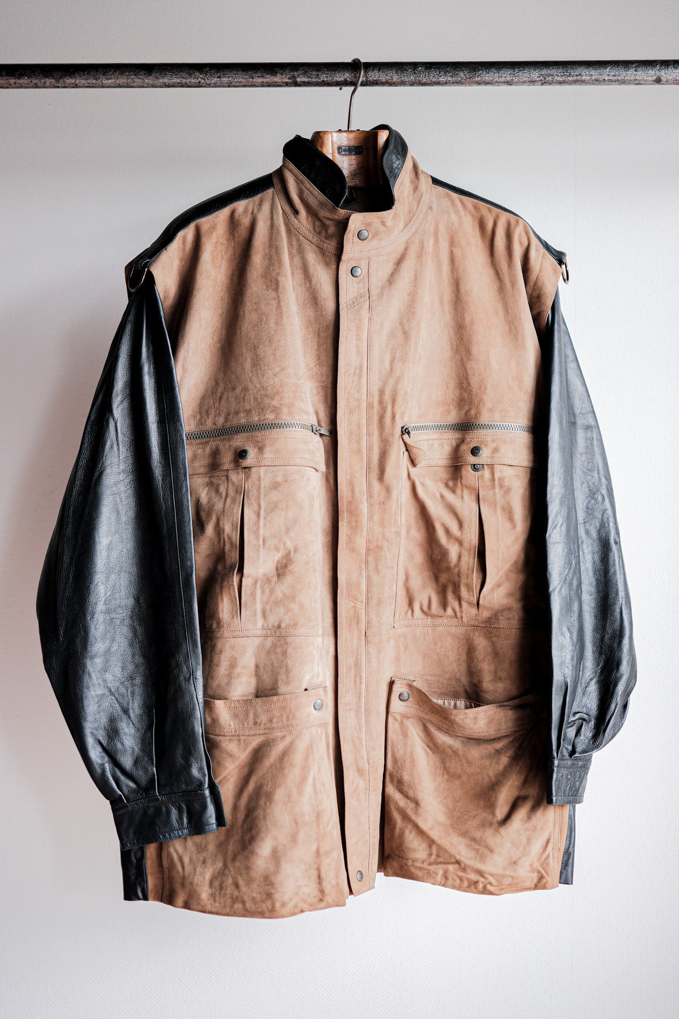 [~ 70's] Old Gucci 2 Tone Leather Veste Taille.50