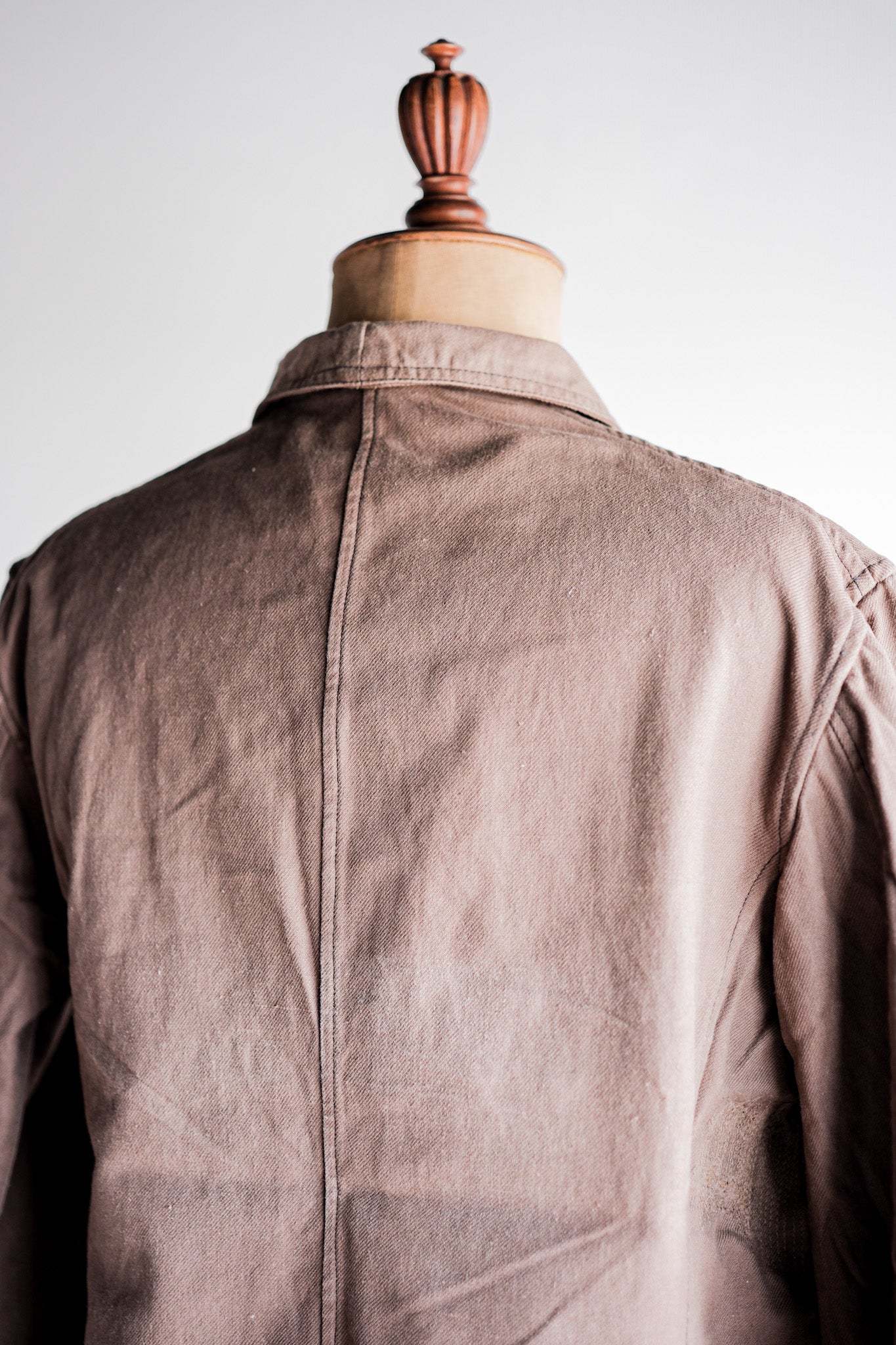 40's】French Vintage Brown Cotton Twill Work Jacket