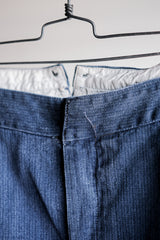 [ต้น 20 C] French Vintage Indigo HBT ผ้าลินินนักดับเพลิงนักดับเพลิง