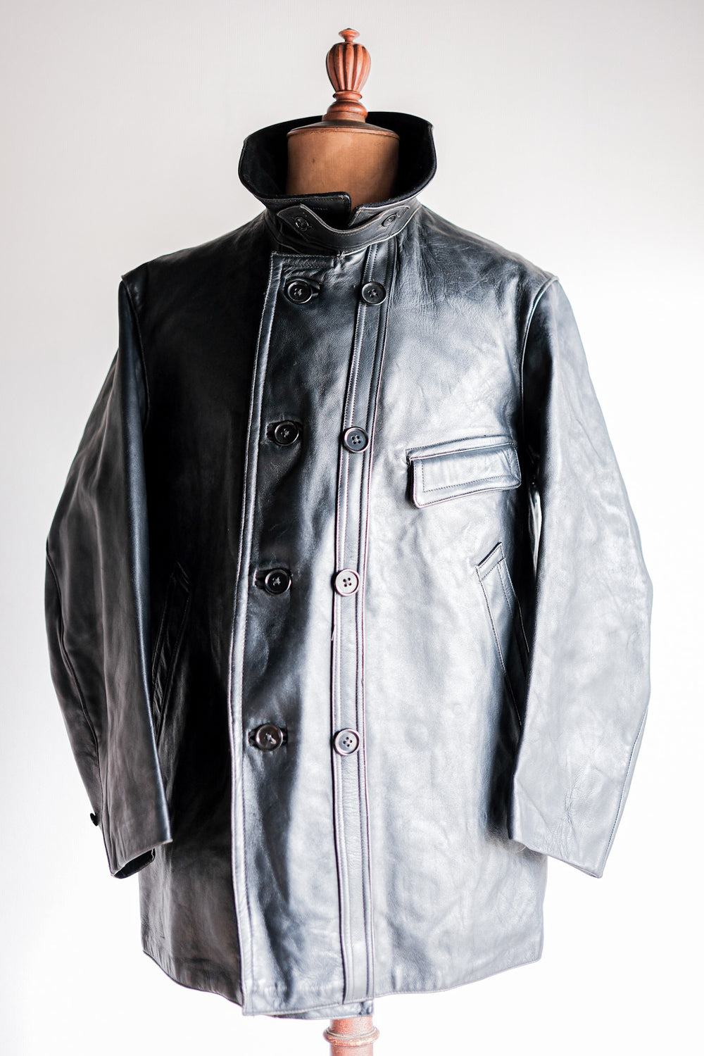 【~50's】French Vintage Le Corbusier Leather Work Jacket "Wool Collar"