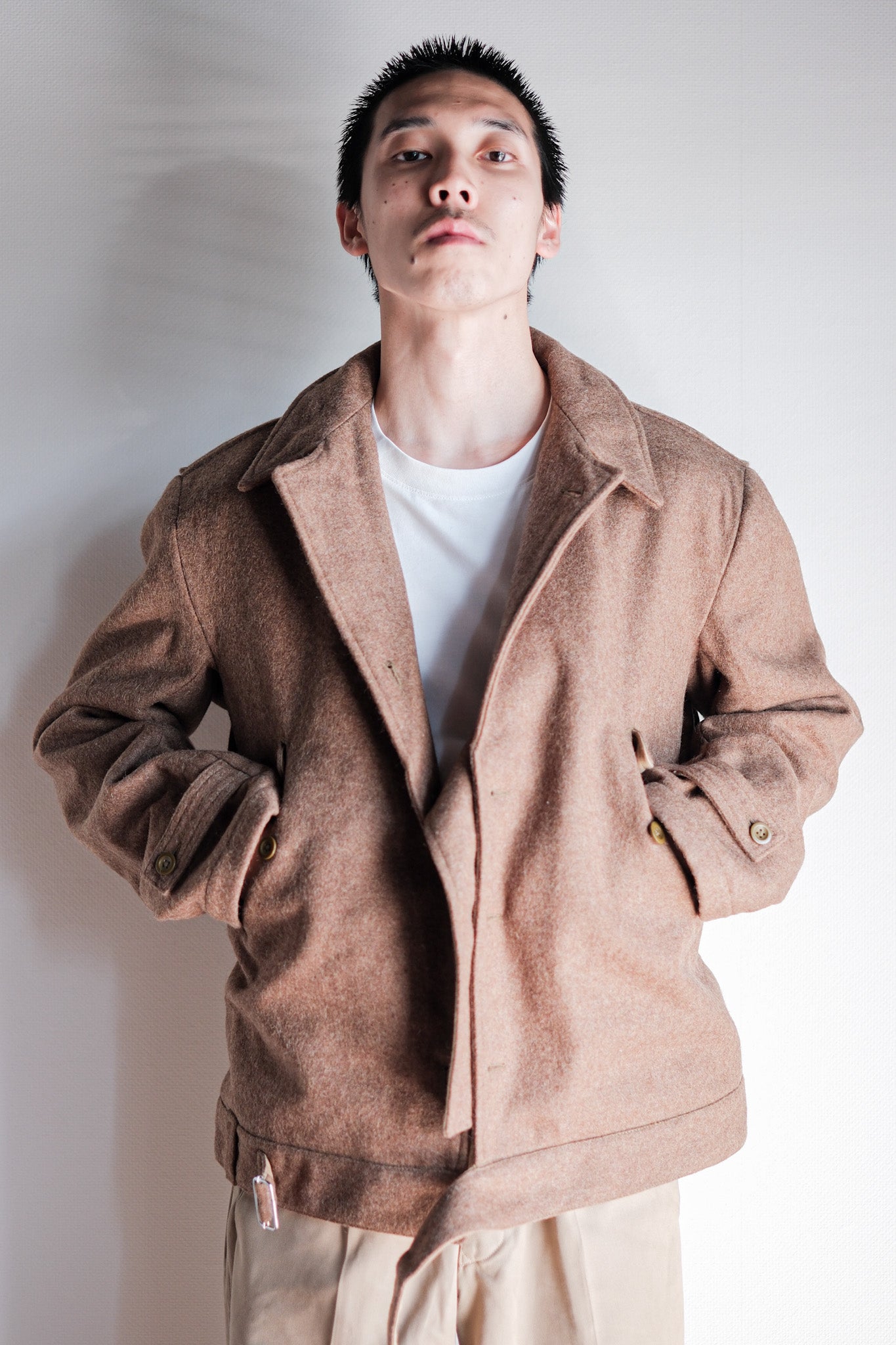 ［~50's］French Army Wool Jacket With Chin Strap Size.42 "Dead Stock"