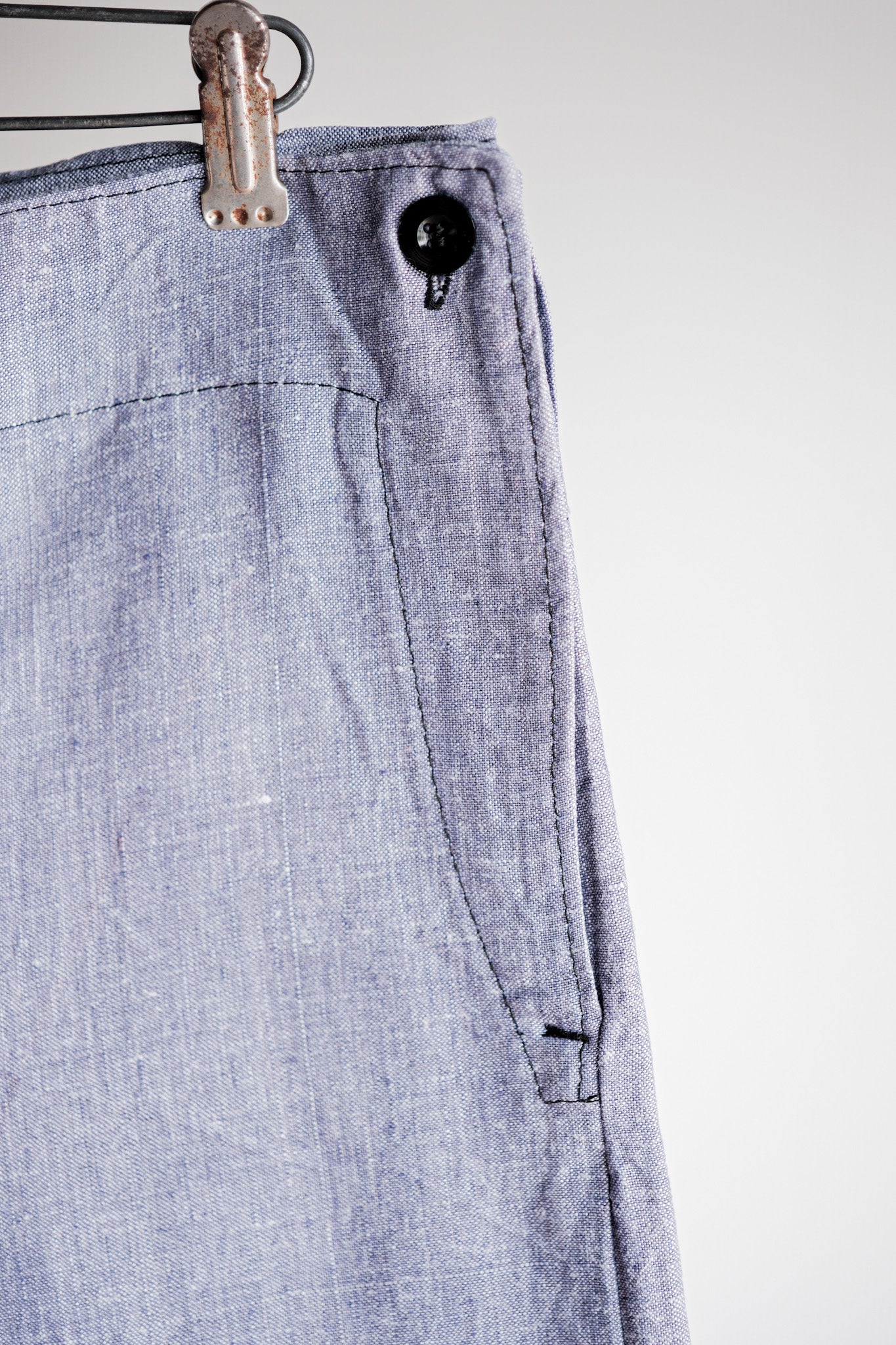 【~50's】French Navy Ramie Linen Sailor Pants Size.C-4 "Dead Stock"