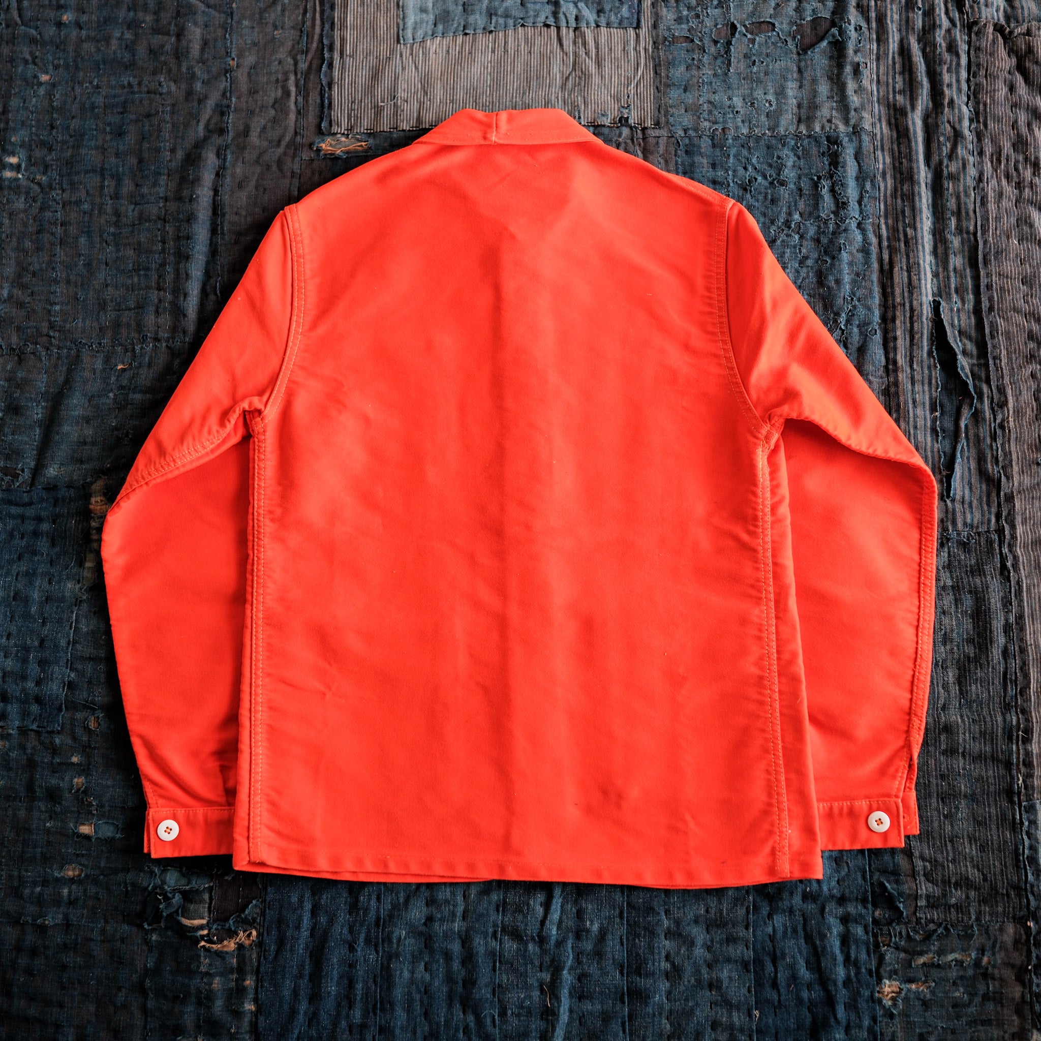 【~70's】French Vintage Orange Moleskin Work Jacket Size.T42
