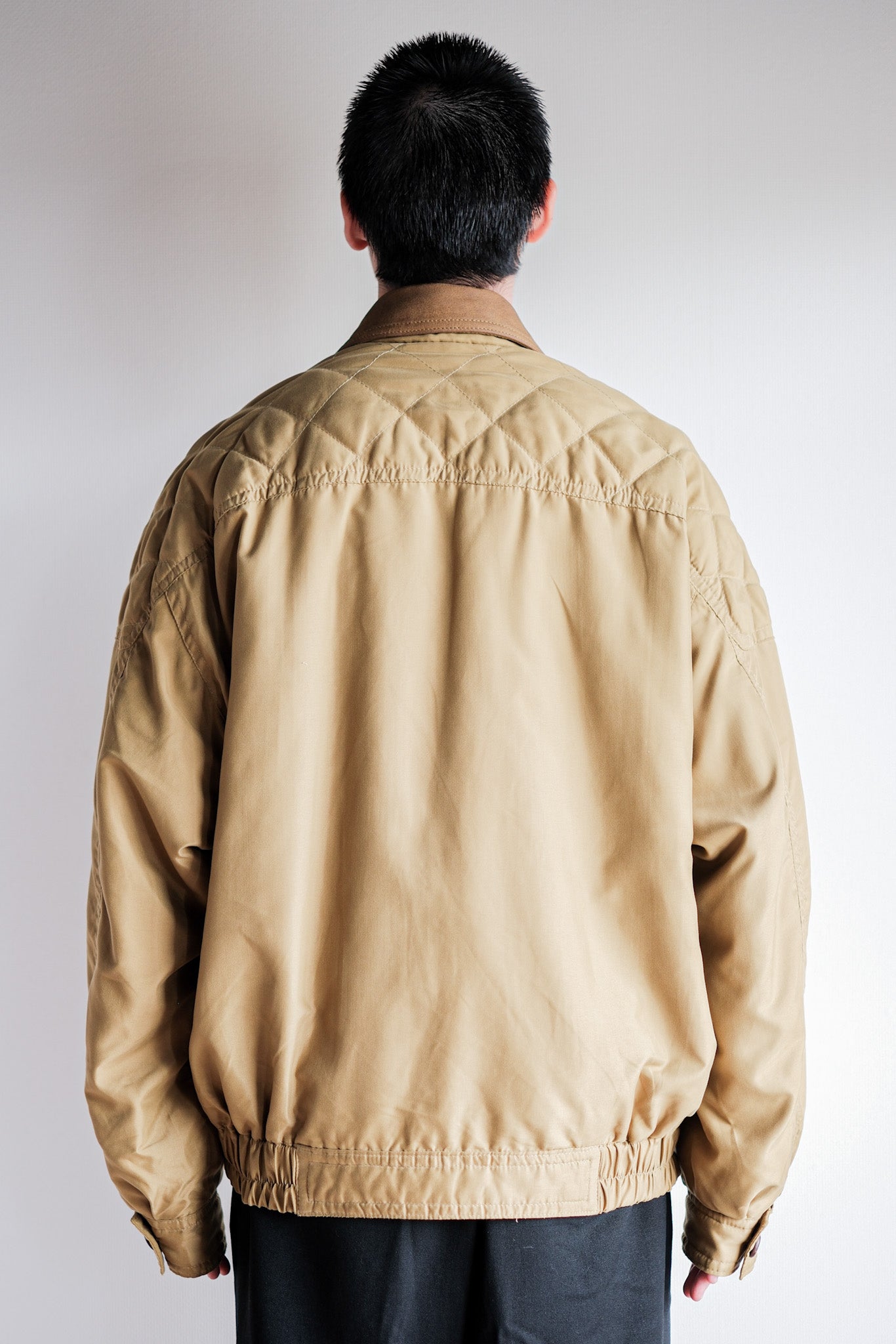 ［~80's］Old Yves Saint Laurent Nylon Quilting Blouson With Chin Strap "Pour Homme"