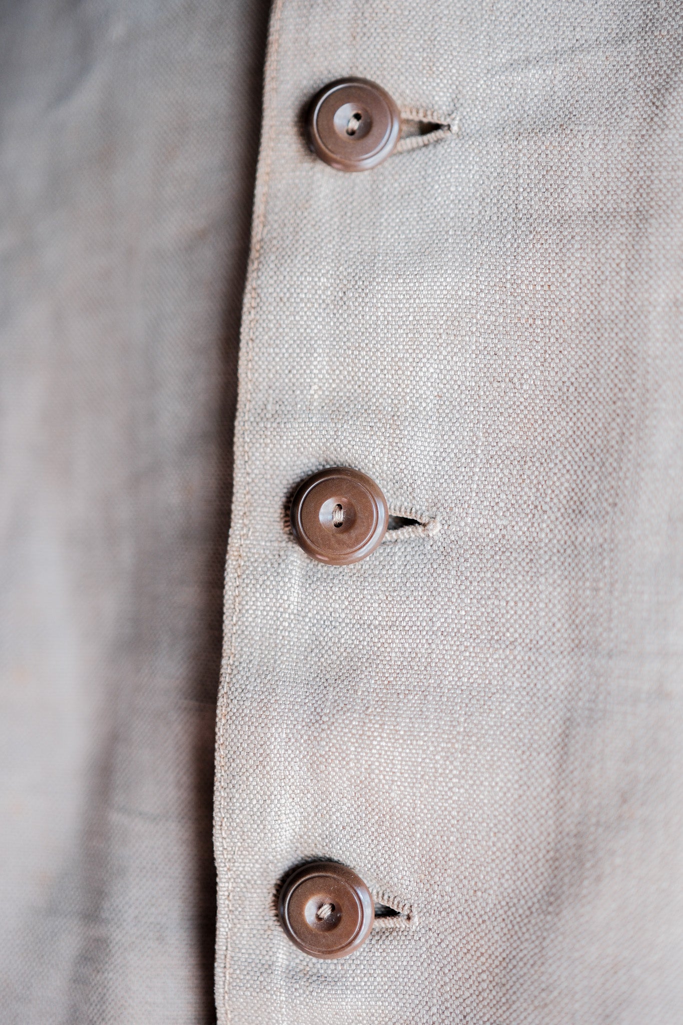 ［~40's］French Vintage Linen Work Gilet