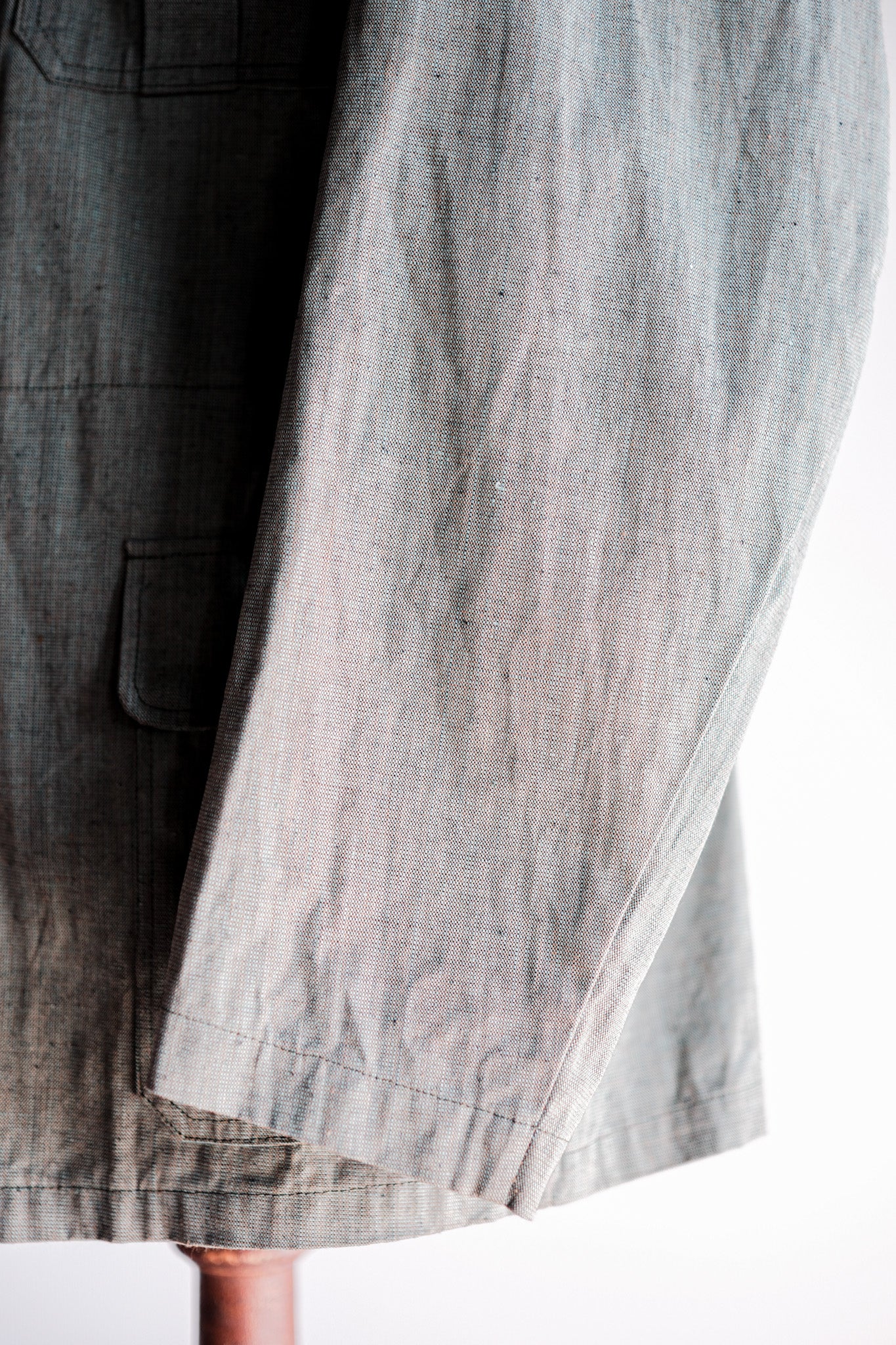 ［~40's］German Vintage Green Chambray 4 Pockets Lapel Work Jacket “Dead Stock”