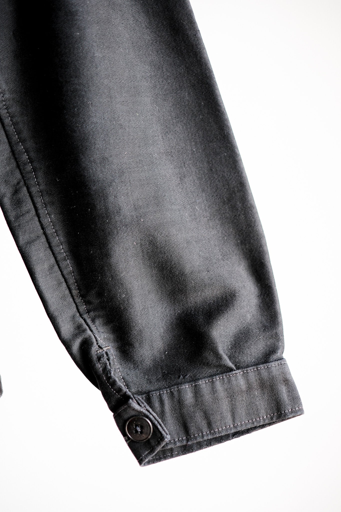 [~ 40's] แจ็คเก็ตตัวตุ่นสีดำวินเทจฝรั่งเศส "กระเป๋าผิดปกติ"