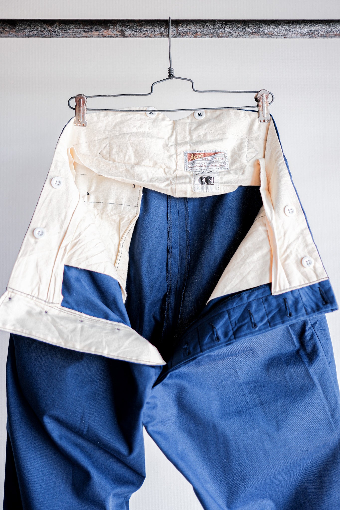 ［~40's］British Vintage Blue Cotton Trousers "CC41" "Dead Stock"