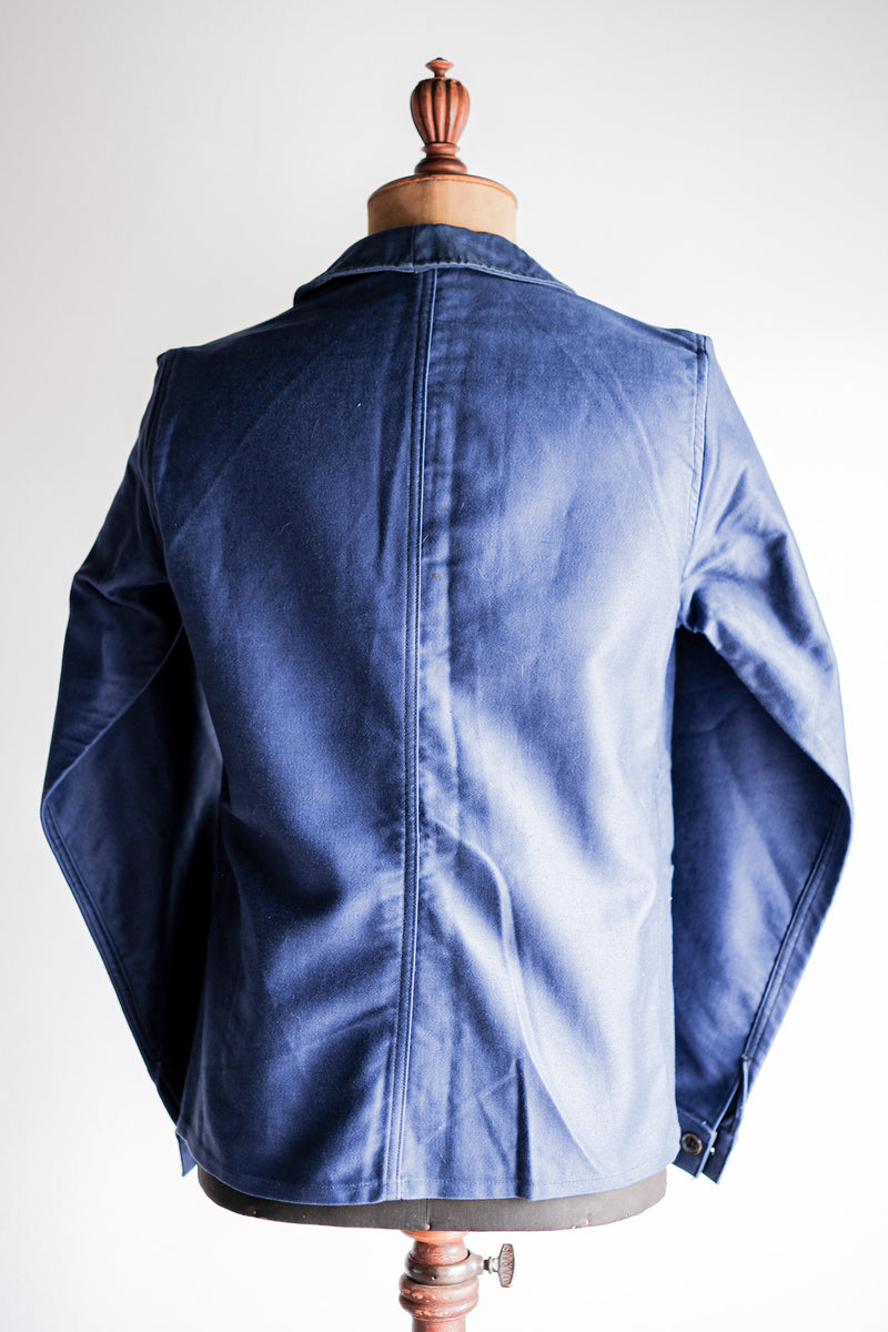 40's】French Vintage Blue Moleskin Work Jacket Size.46 